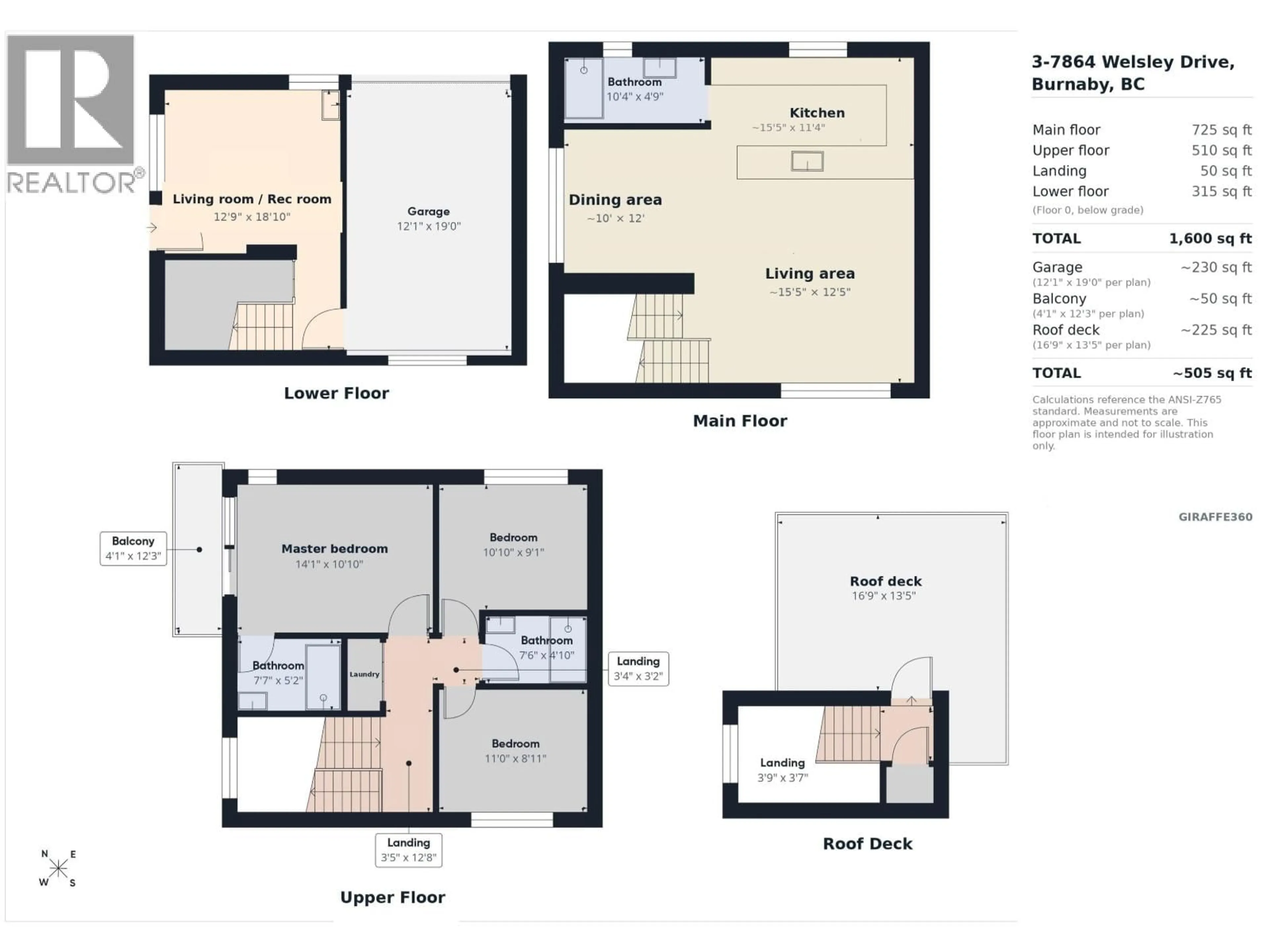 Floor plan for 3 - 7864 WELSLEY DRIVE, Burnaby British Columbia V5E3X5