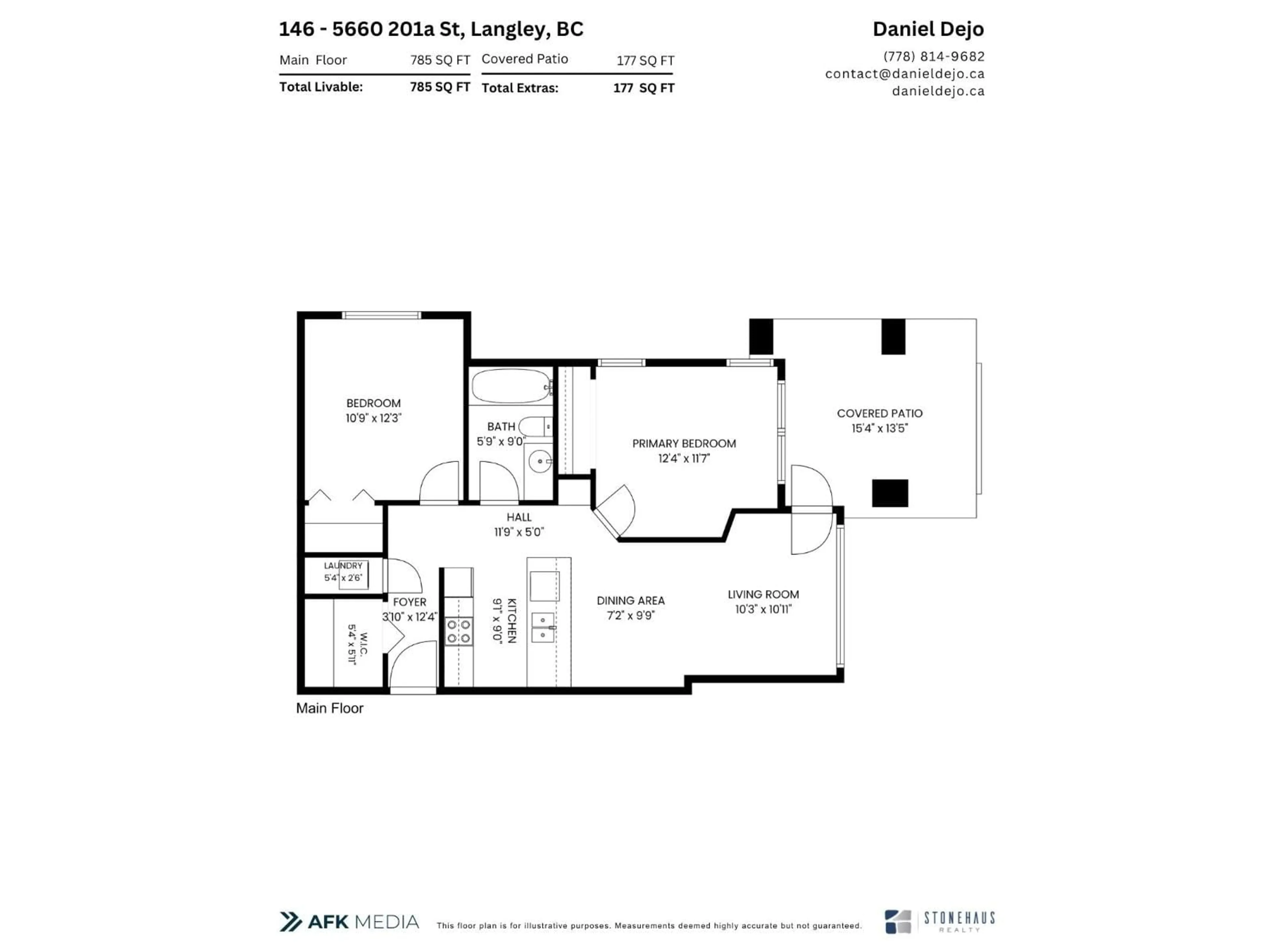 Floor plan for 146 - 5660 201A STREET, Langley British Columbia V3A0B4