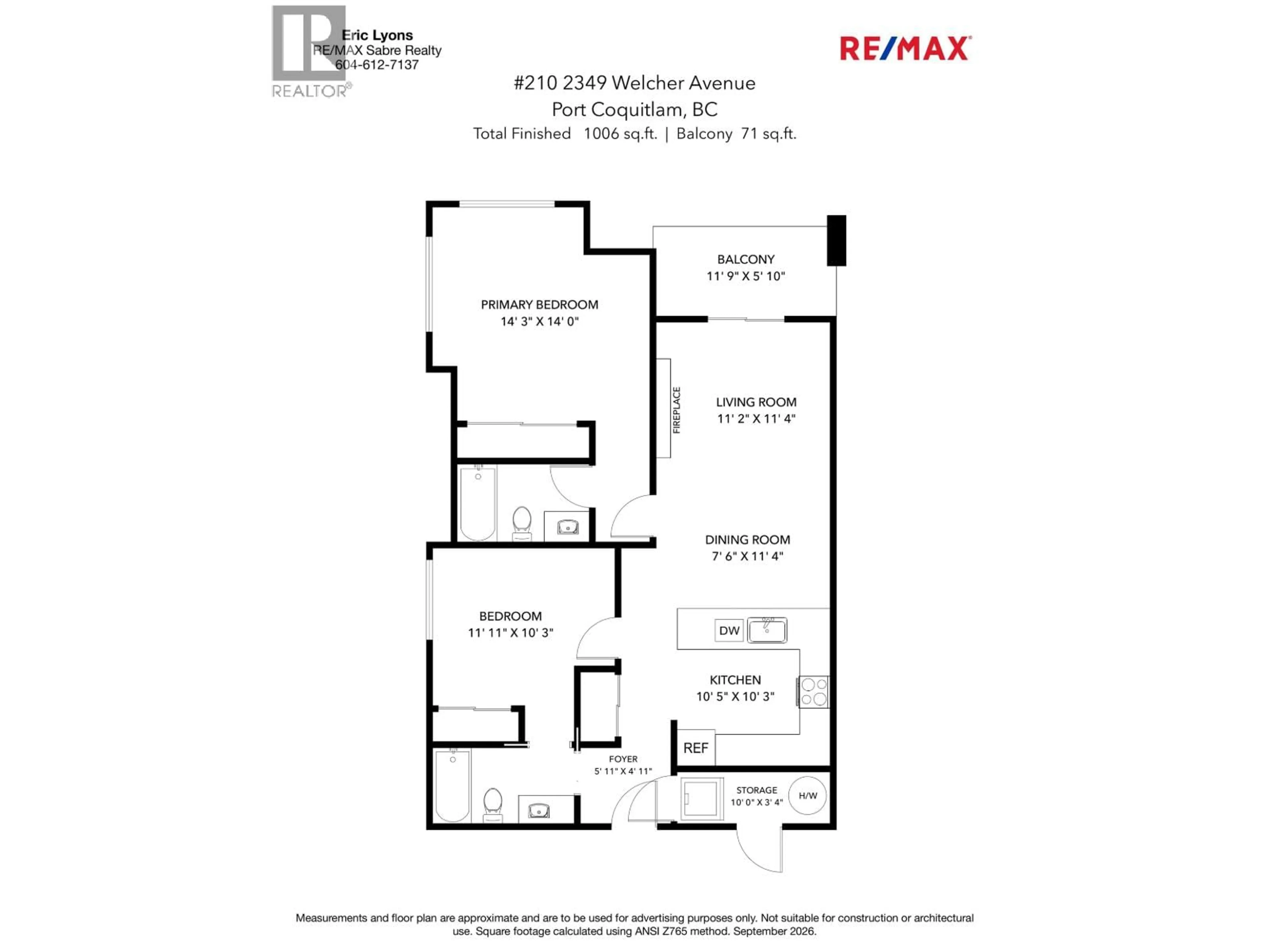 Floor plan for 210 - 2349 WELCHER AVENUE, Port Coquitlam British Columbia V3C1X6