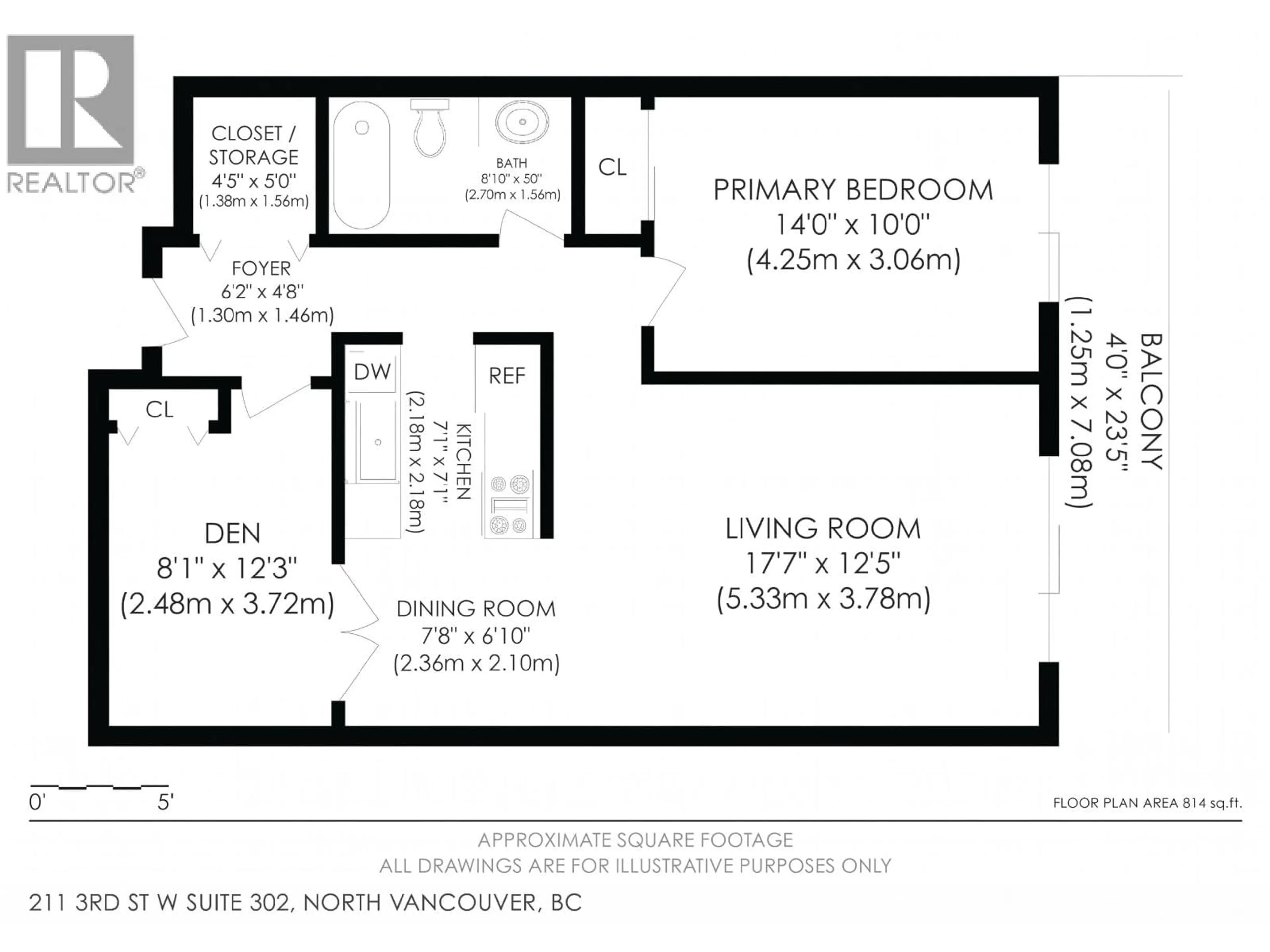 Floor plan for 302 - 211 3RD STREET, North Vancouver British Columbia V7M1E9