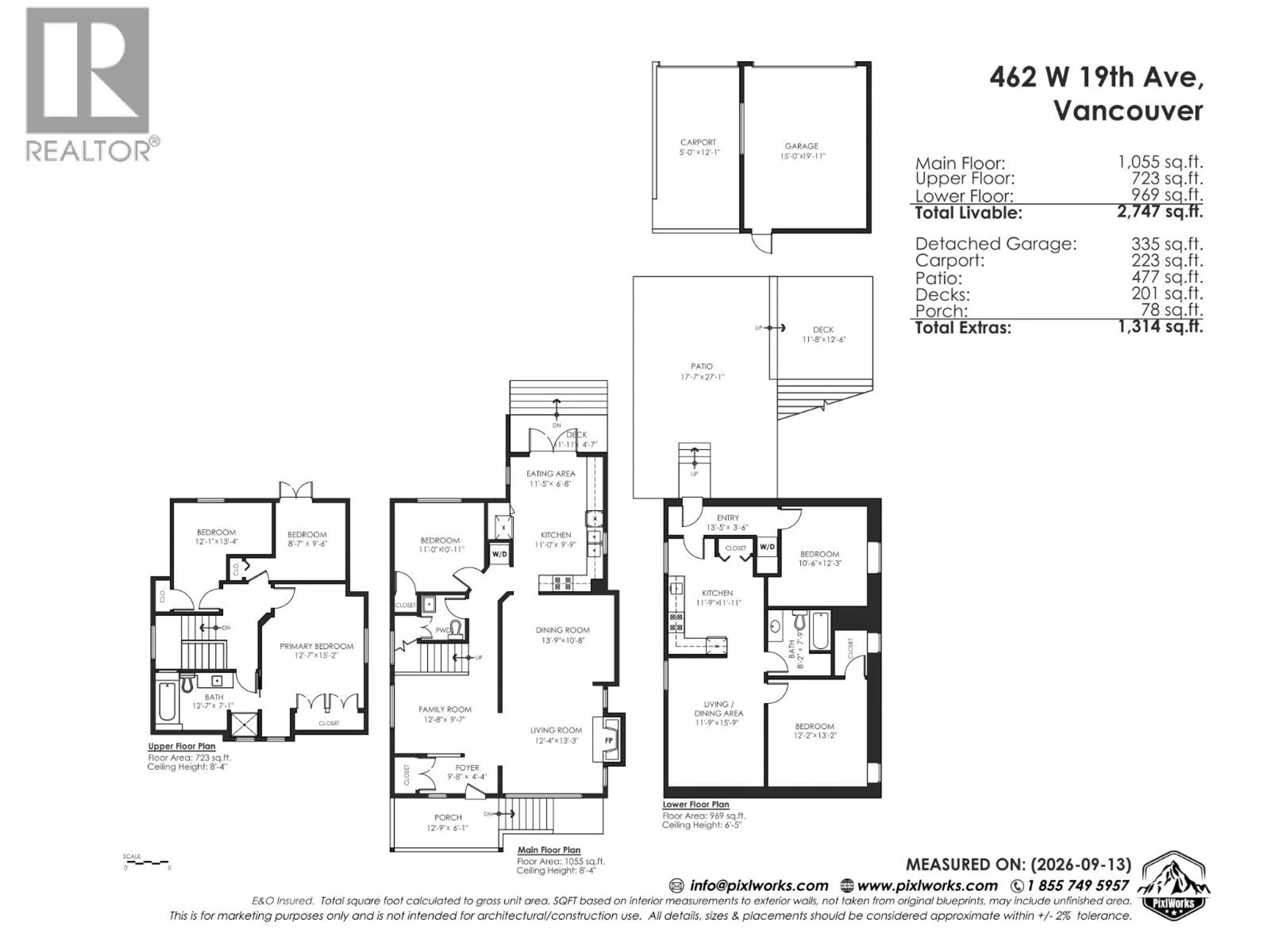 Floor plan for 462 19TH AVENUE, Vancouver British Columbia V5Y2B9