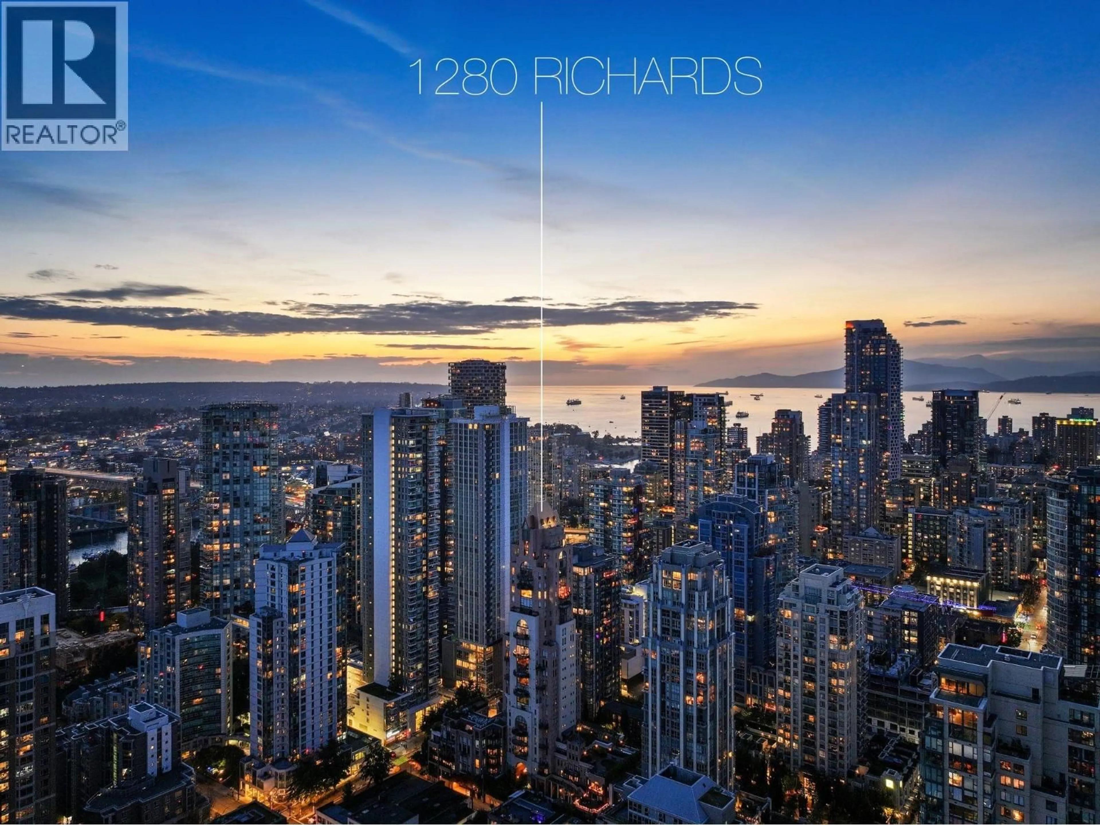 A pic from outside/outdoor area/front of a property/back of a property/a pic from drone, city buildings view from balcony for 2600 - 1280 RICHARDS STREET, Vancouver British Columbia V6B1S2