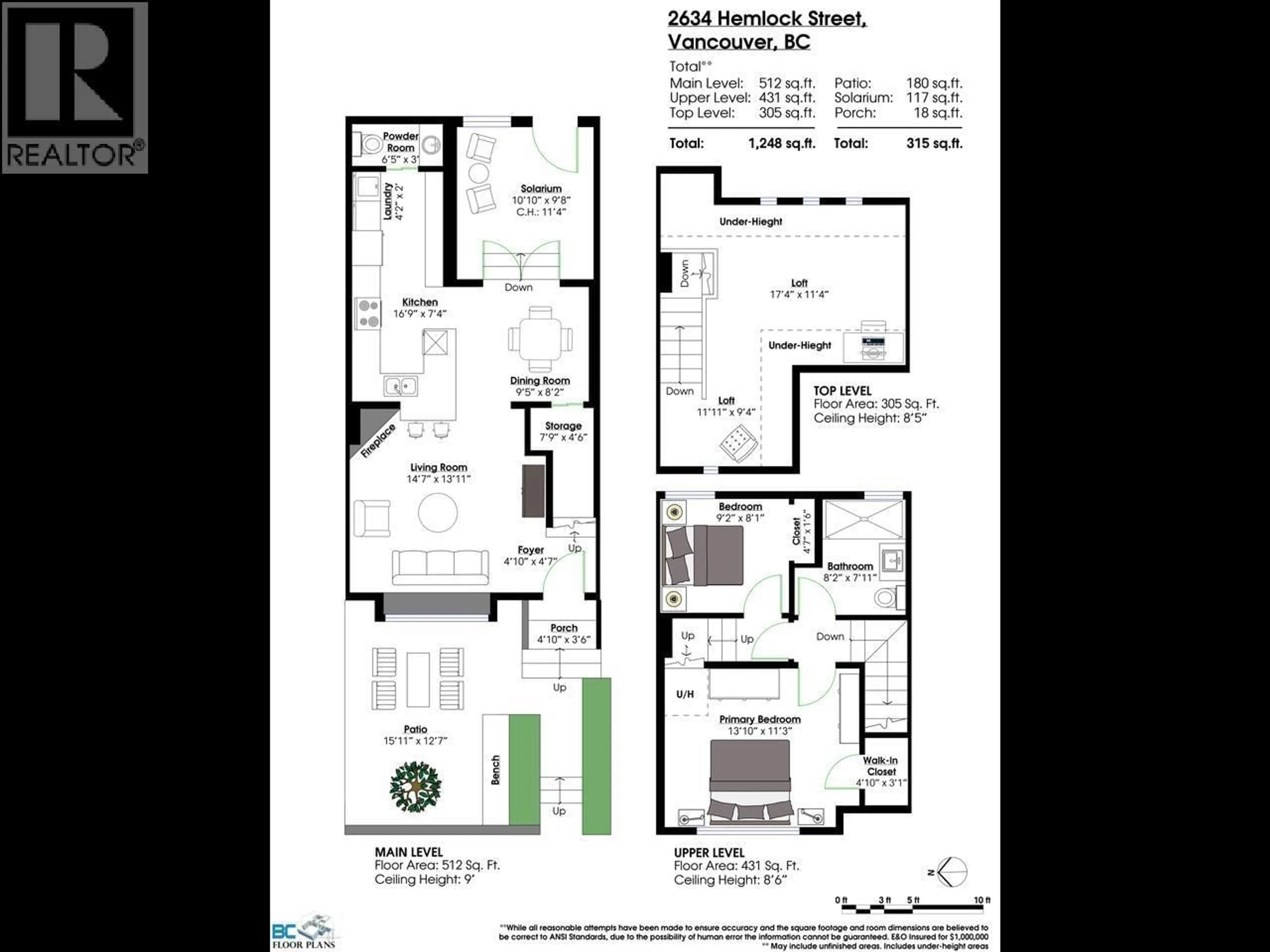 Floor plan for 2634 HEMLOCK STREET, Vancouver British Columbia V6H2V5
