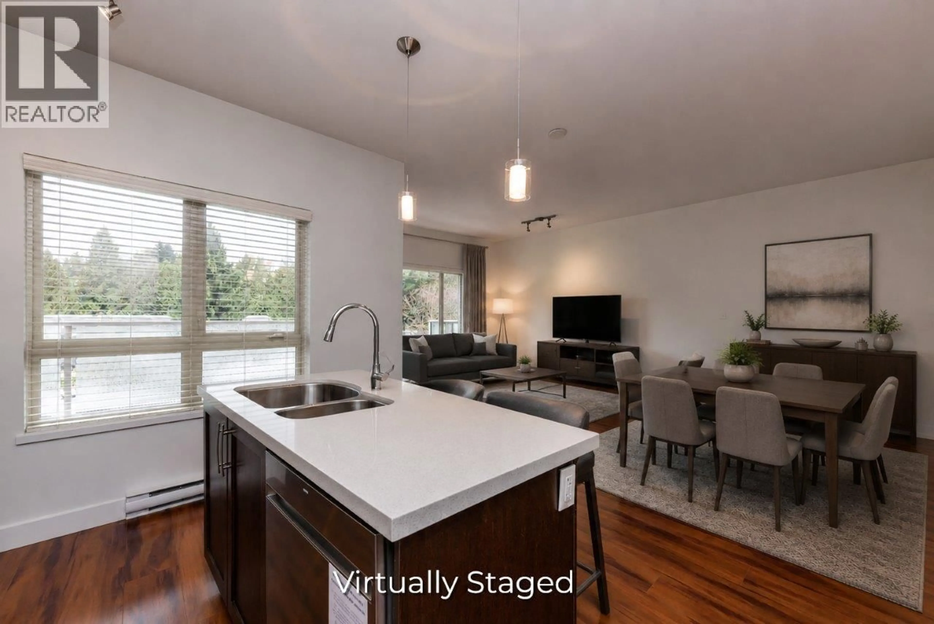 Open concept kitchen, wood/laminate floor for 402 - 2138 OLD DOLLARTON ROAD, North Vancouver British Columbia V7H1A7