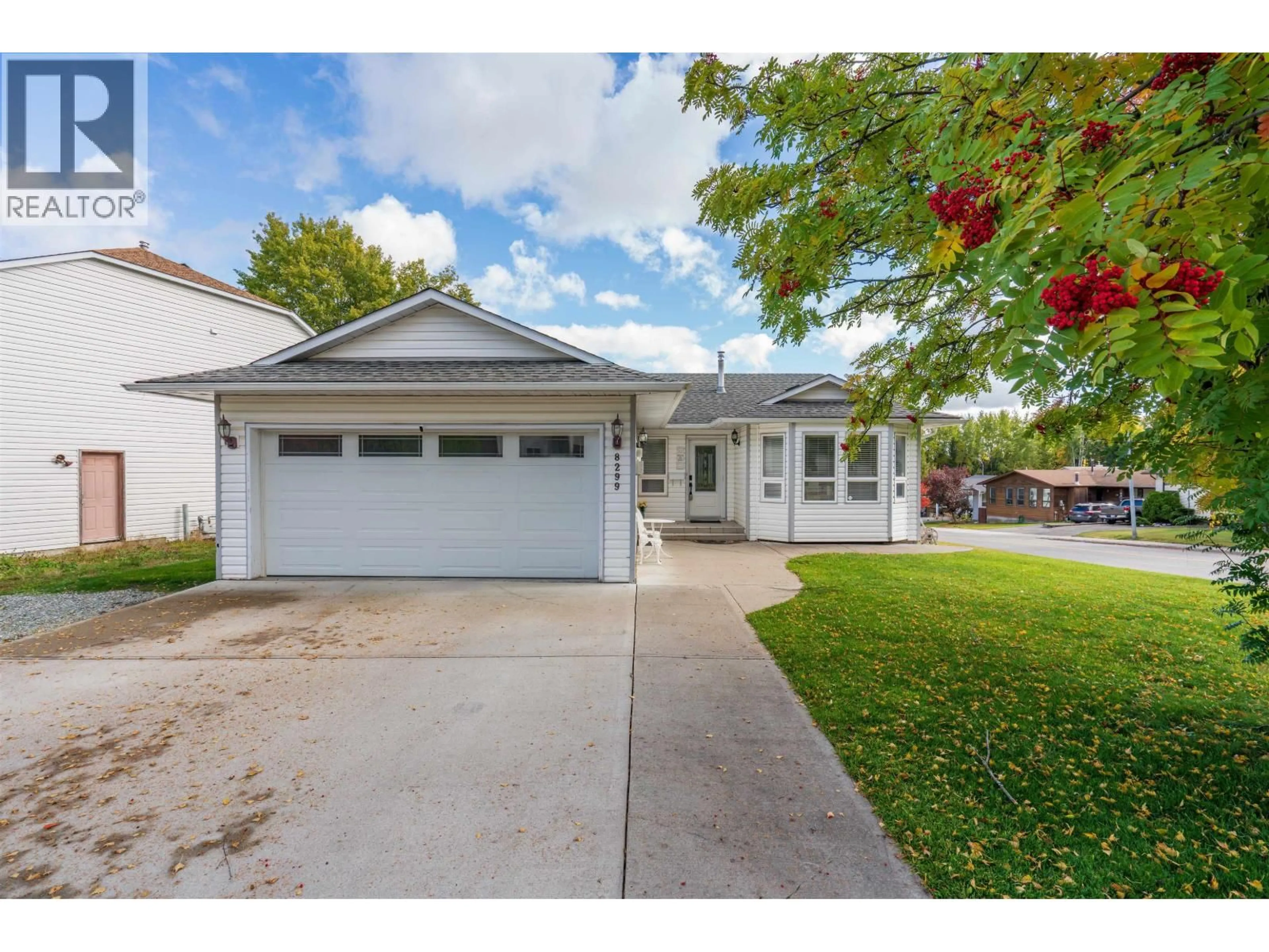 Home with vinyl exterior material, street for 8299 ST. JOHN CRESCENT, Prince George British Columbia V2N4H6