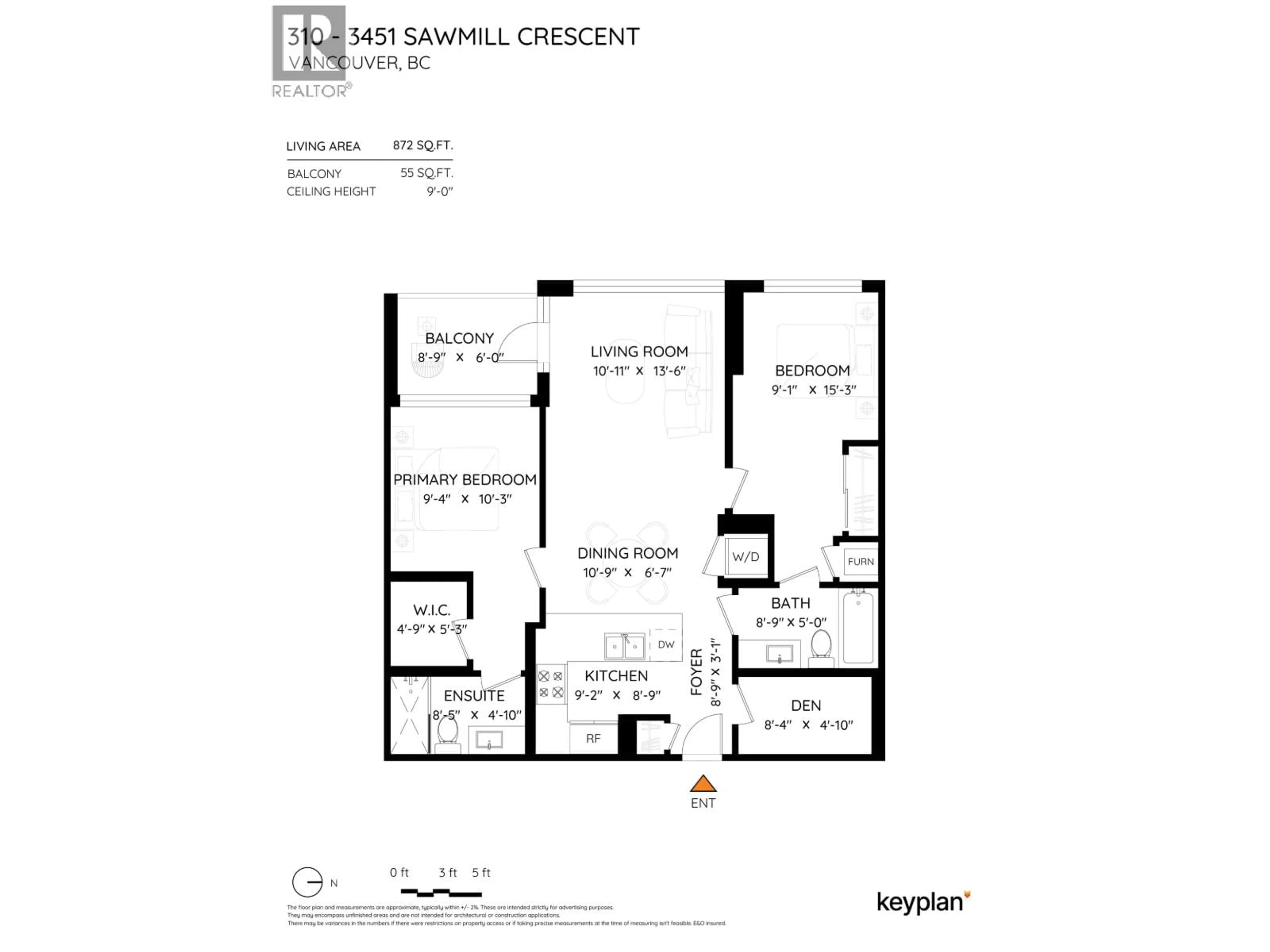 Floor plan for 310 - 3451 SAWMILL CRESCENT, Vancouver British Columbia V5S0H3