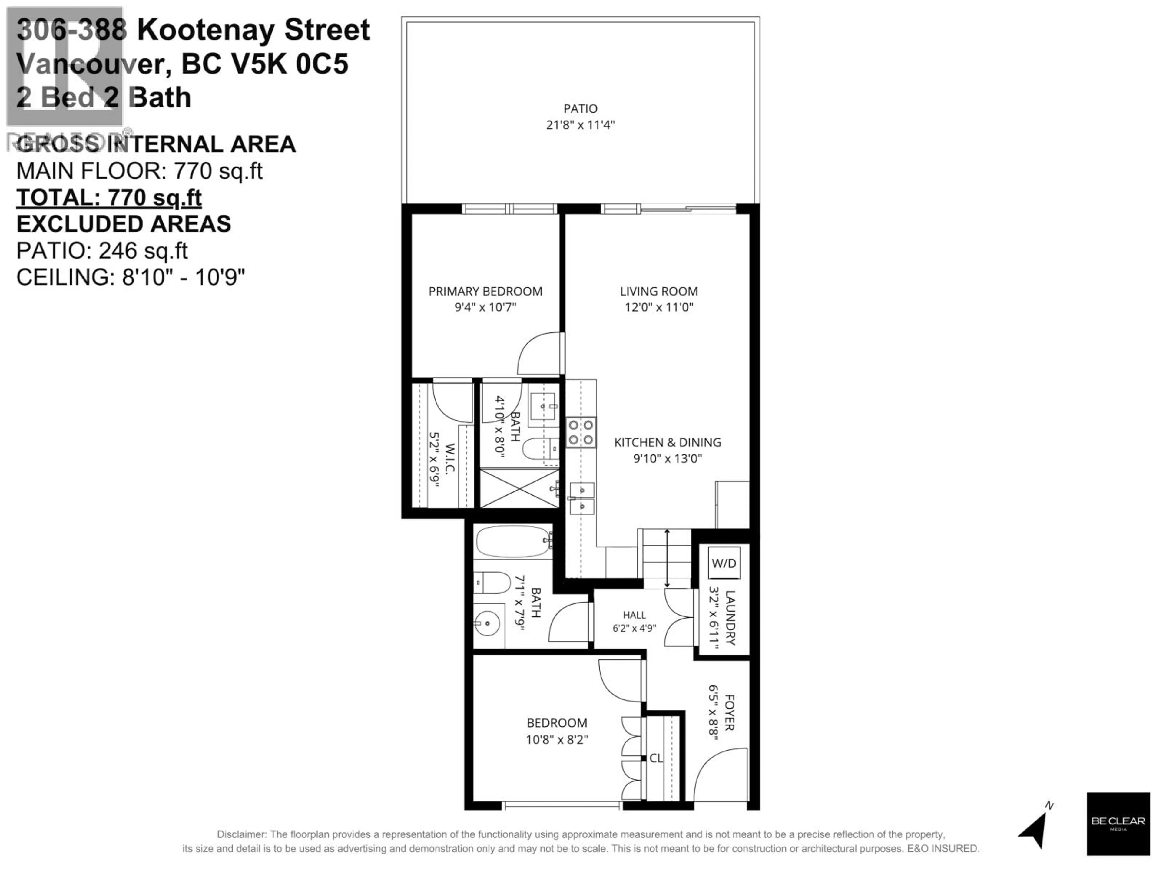 Floor plan for 306 - 388 KOOTENAY STREET, Vancouver British Columbia V5K0C5