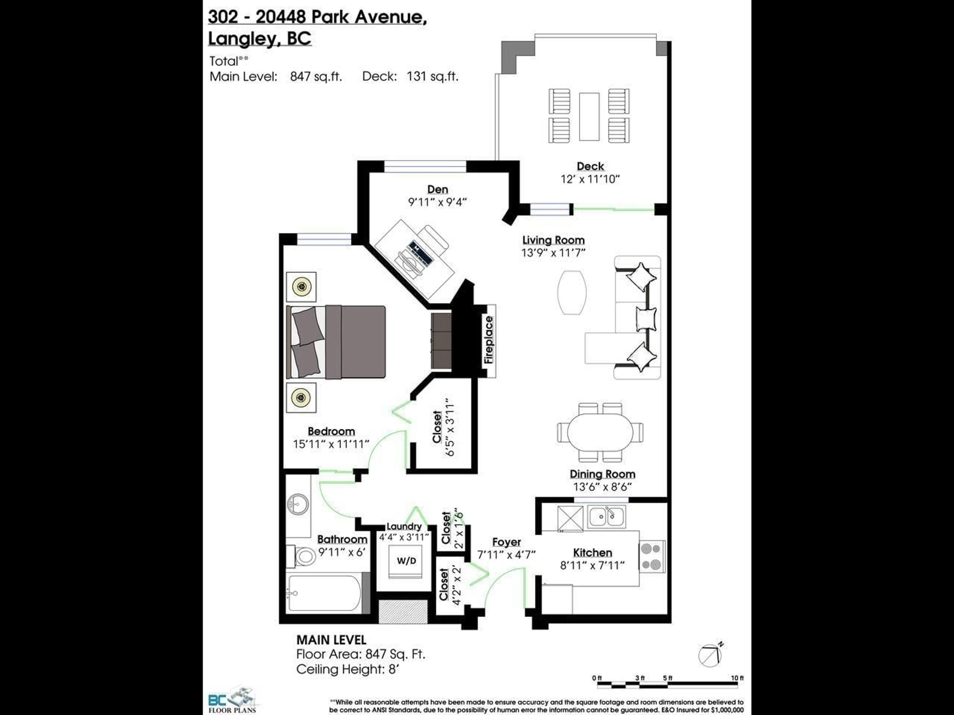 Floor plan for 302 - 20448 PARK AVENUE, Langley British Columbia V3A4N3