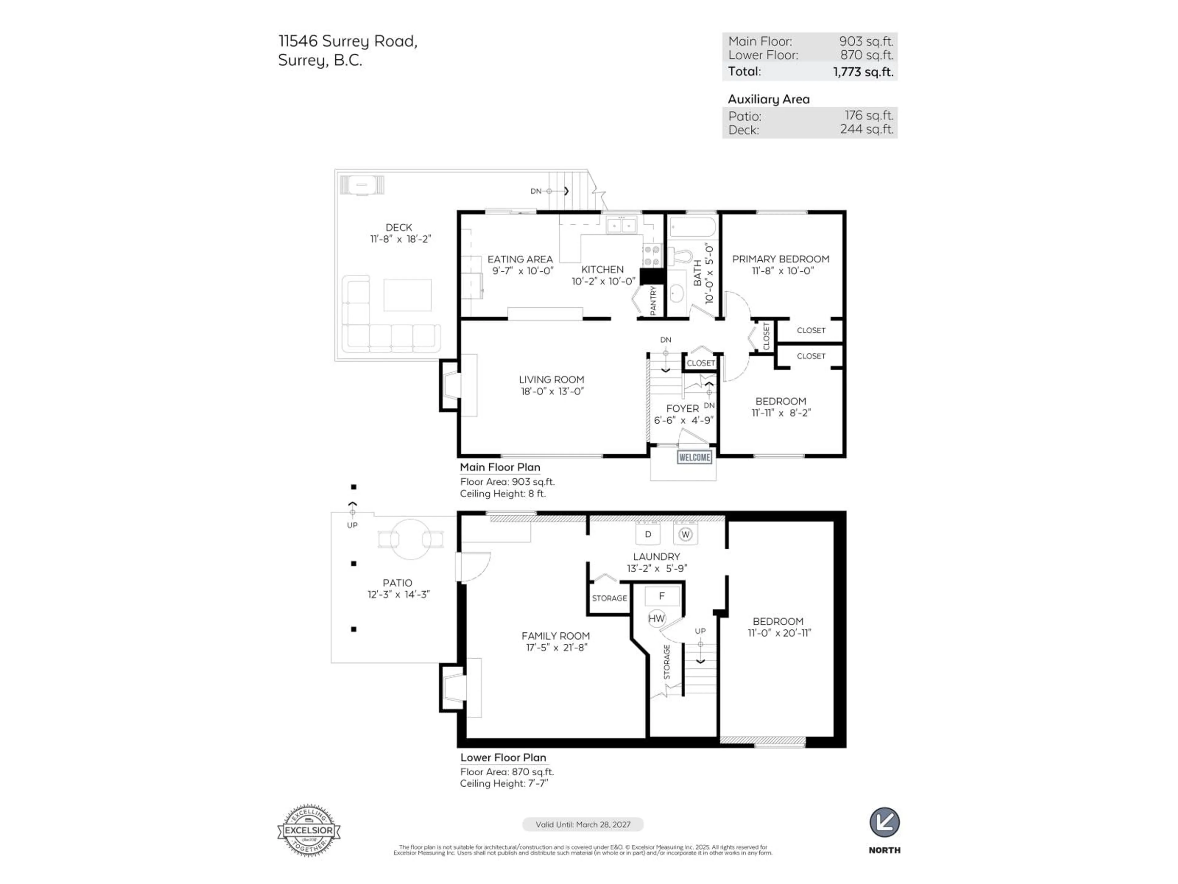 Floor plan for 11546 SURREY ROAD, Surrey British Columbia V3R5T5