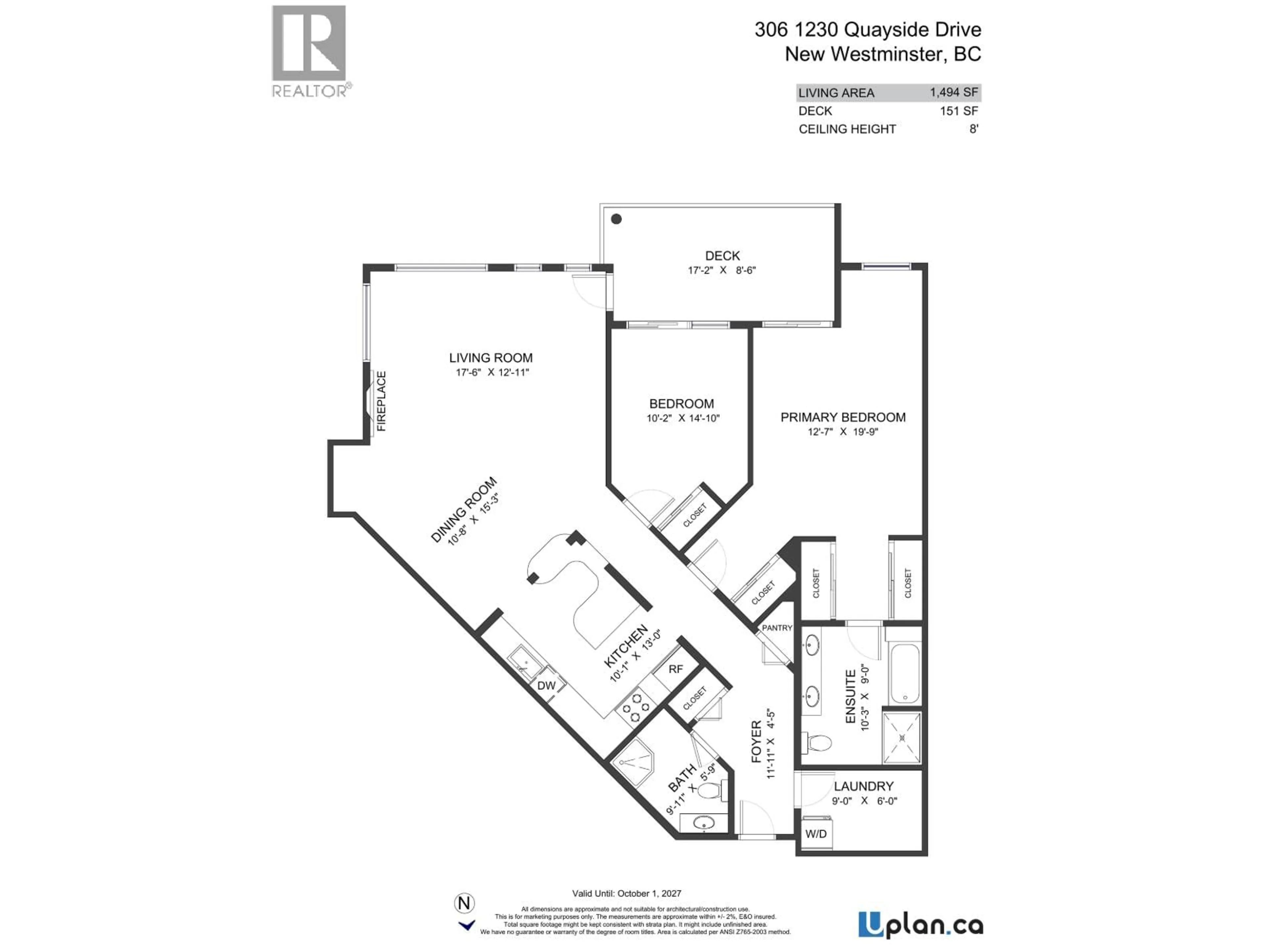 Floor plan for 306 - 1230 QUAYSIDE DRIVE, New Westminster British Columbia V3M6H1