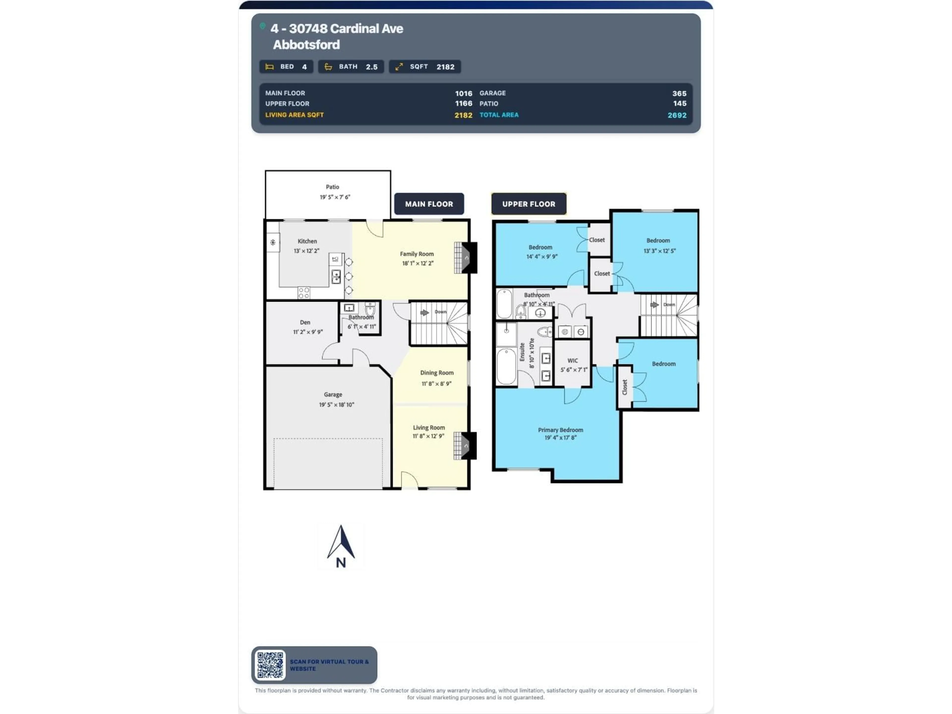 Floor plan for 4 - 30748 CARDINAL AVENUE, Abbotsford British Columbia V2T0C1