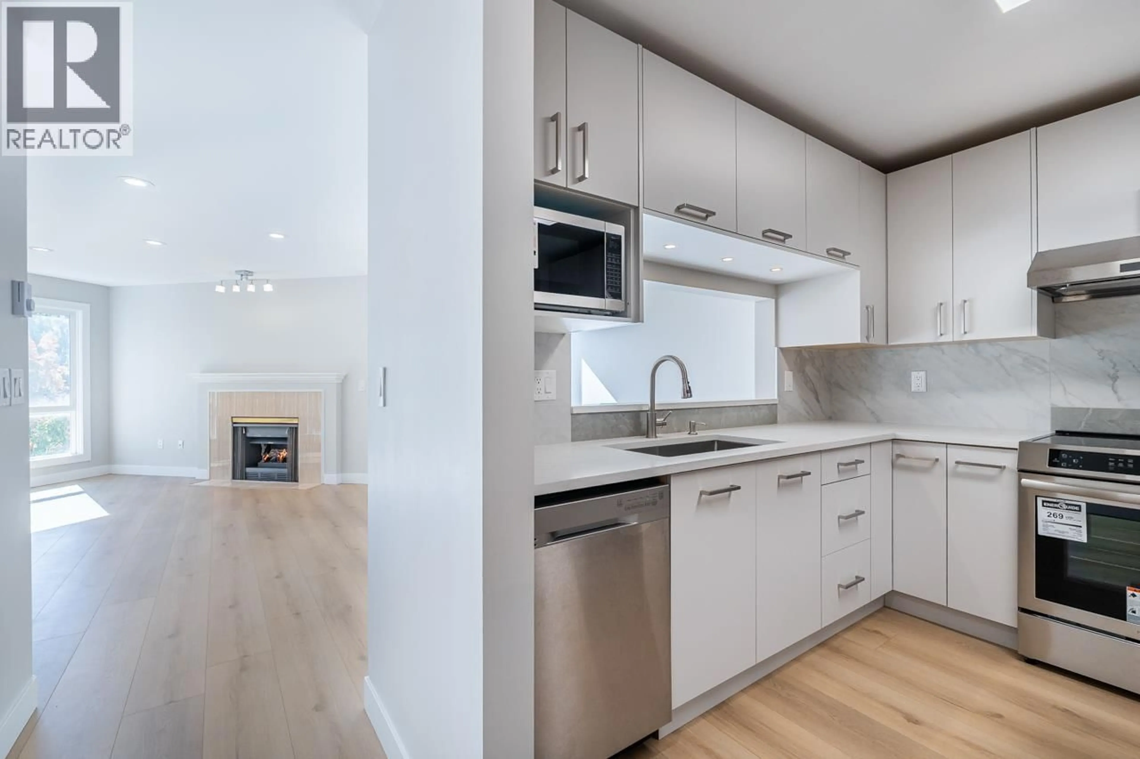 Standard kitchen, wood/laminate floor for 321 - 7453 MOFFATT ROAD, Richmond British Columbia V6Y3W1