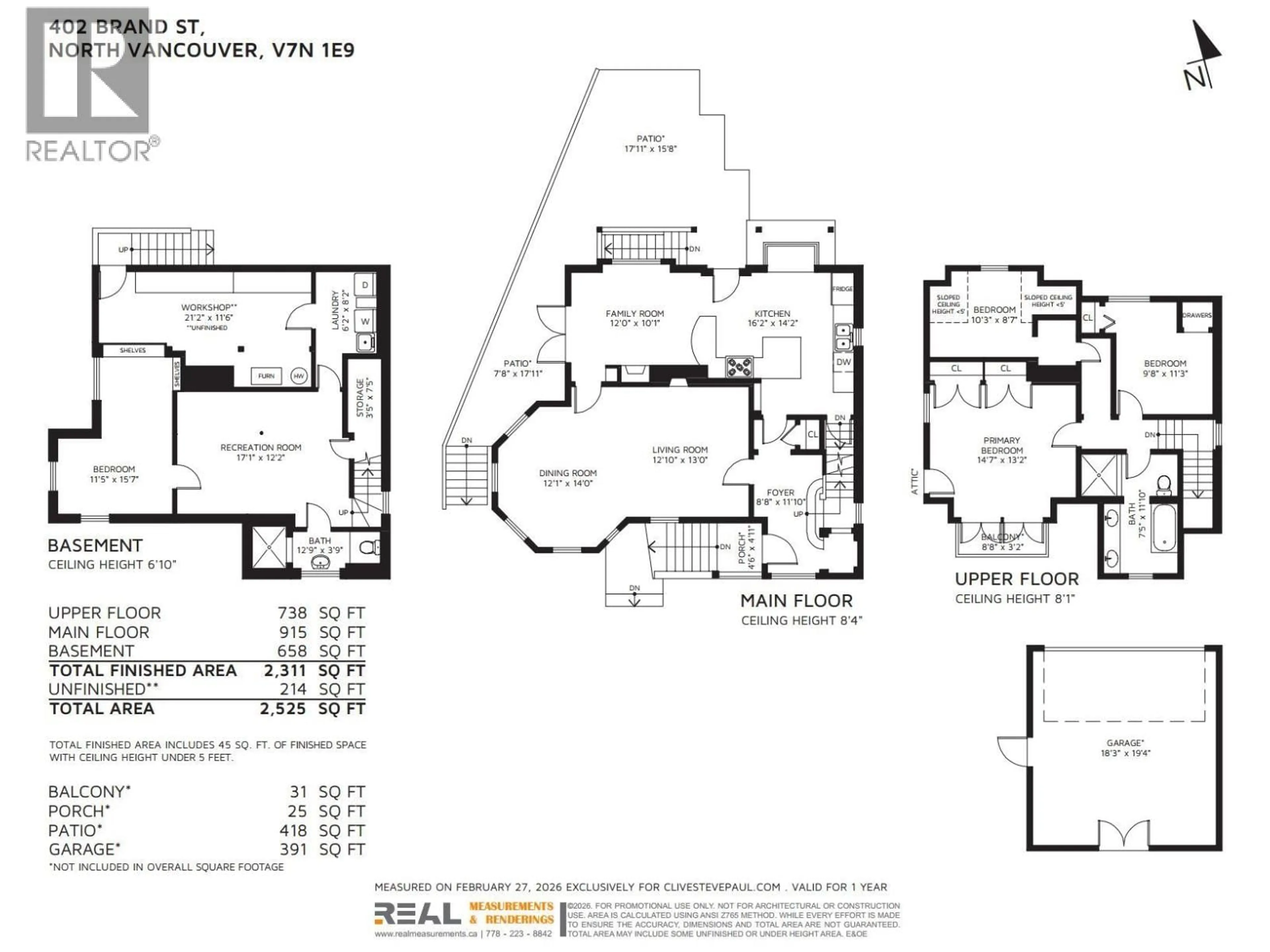 Floor plan for 402 BRAND STREET, North Vancouver British Columbia V7N1E9