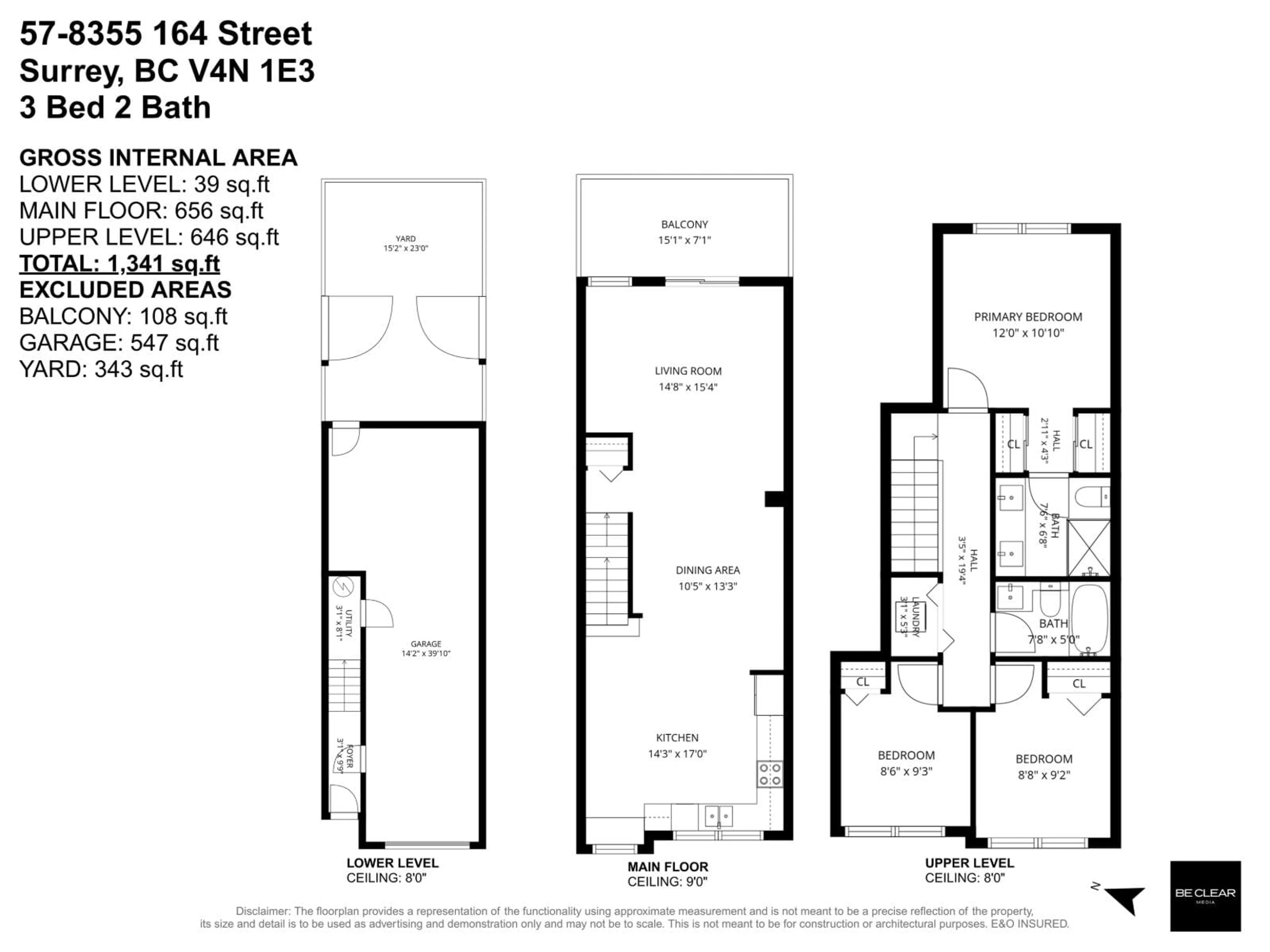 Floor plan for 57 - 8355 164 STREET, Surrey British Columbia V4N1E3