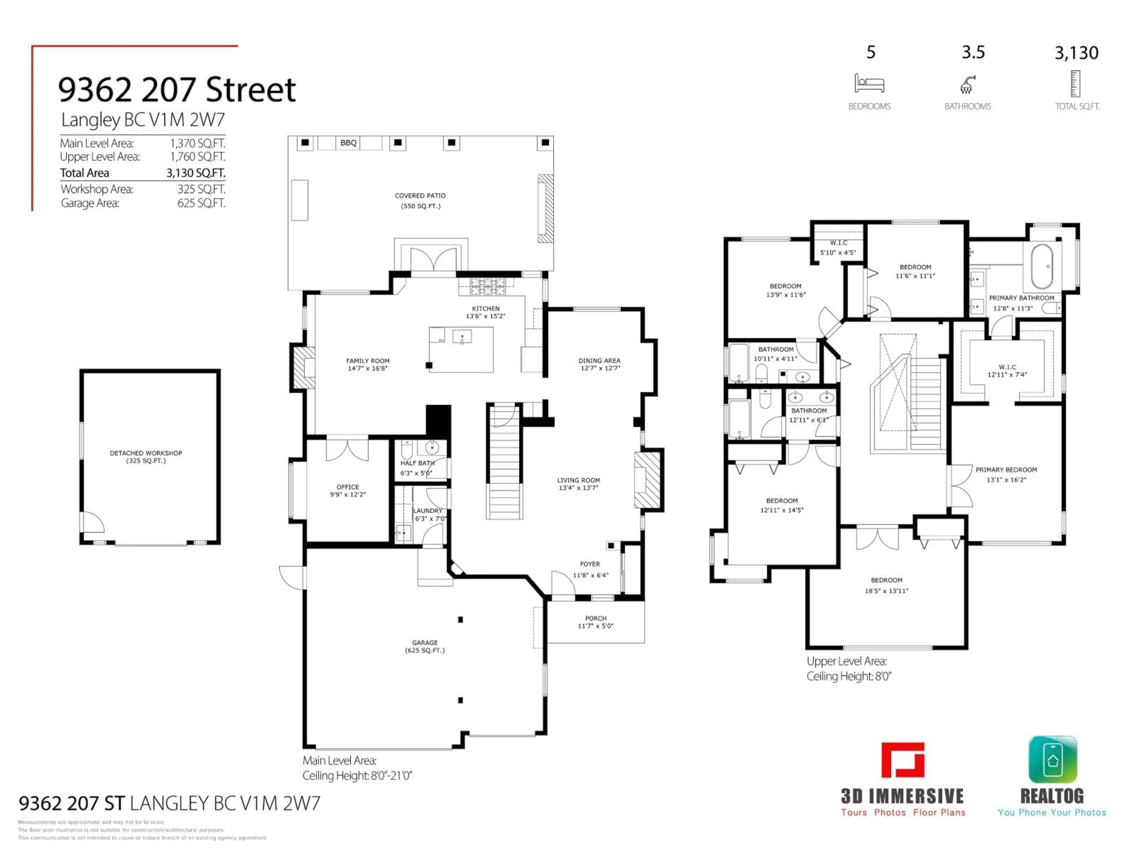 Floor plan for 9362 207 STREET, Langley British Columbia V1M2W7