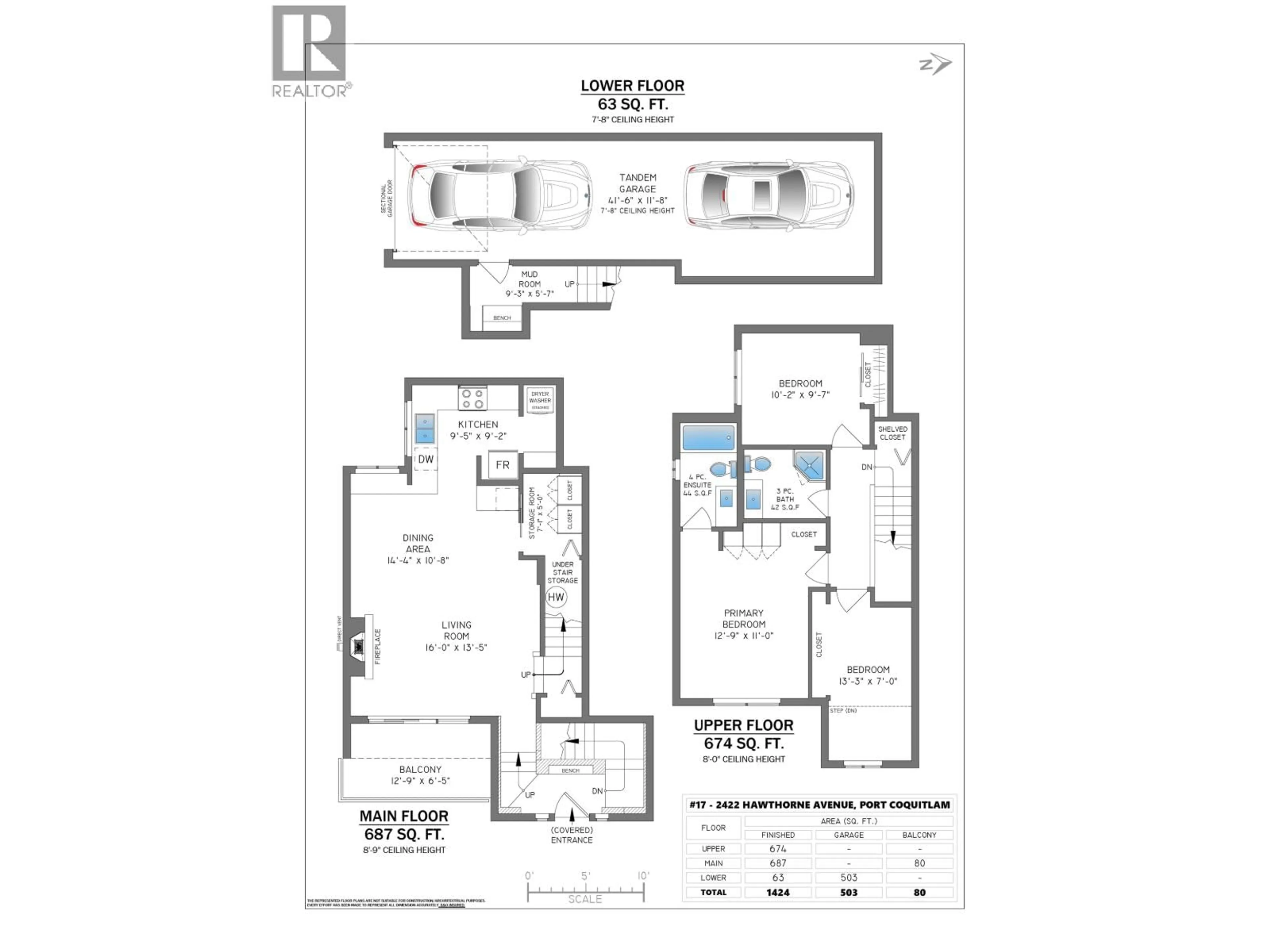 Floor plan for 17 - 2422 HAWTHORNE AVENUE, Port Coquitlam British Columbia V3C6K7