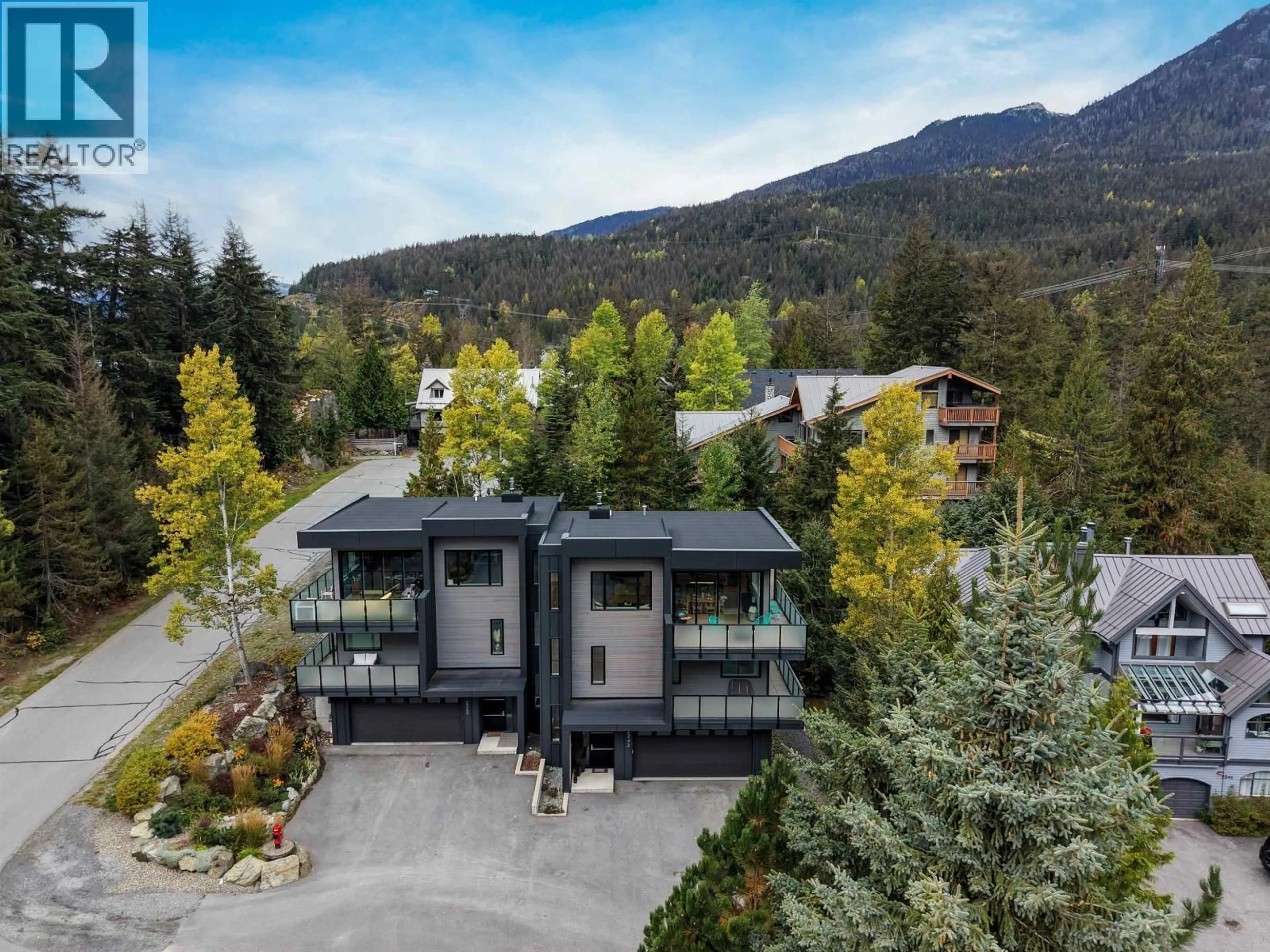 A pic from outside/outdoor area/front of a property/back of a property/a pic from drone, mountain view for 2242 ASPEN DRIVE, Whistler British Columbia V8E0A6