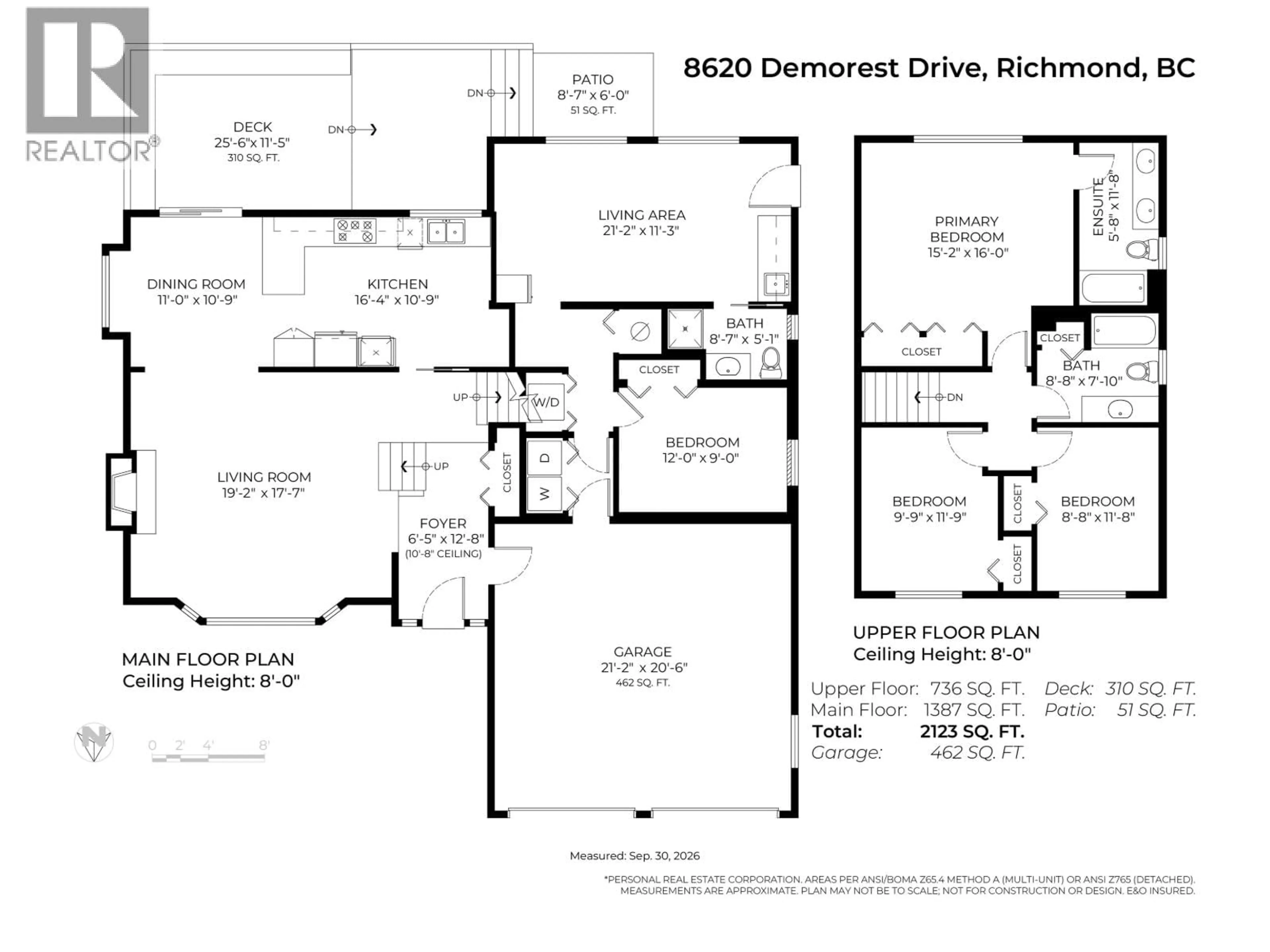 Floor plan for 8620 DEMOREST DRIVE, Richmond British Columbia V7A4M1