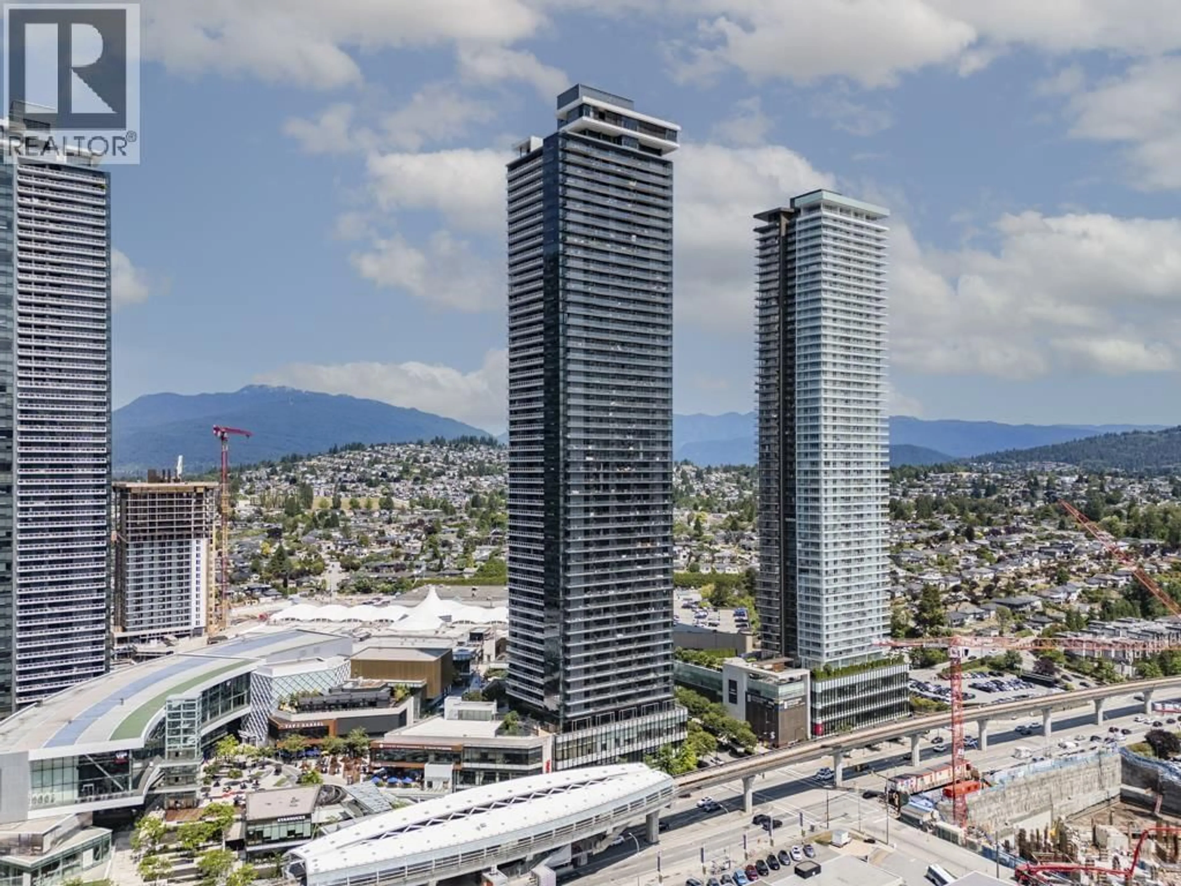 A pic from outside/outdoor area/front of a property/back of a property/a pic from drone, city buildings view from balcony for 4705 - 1955 ALPHA WAY, Burnaby British Columbia V5C0K6