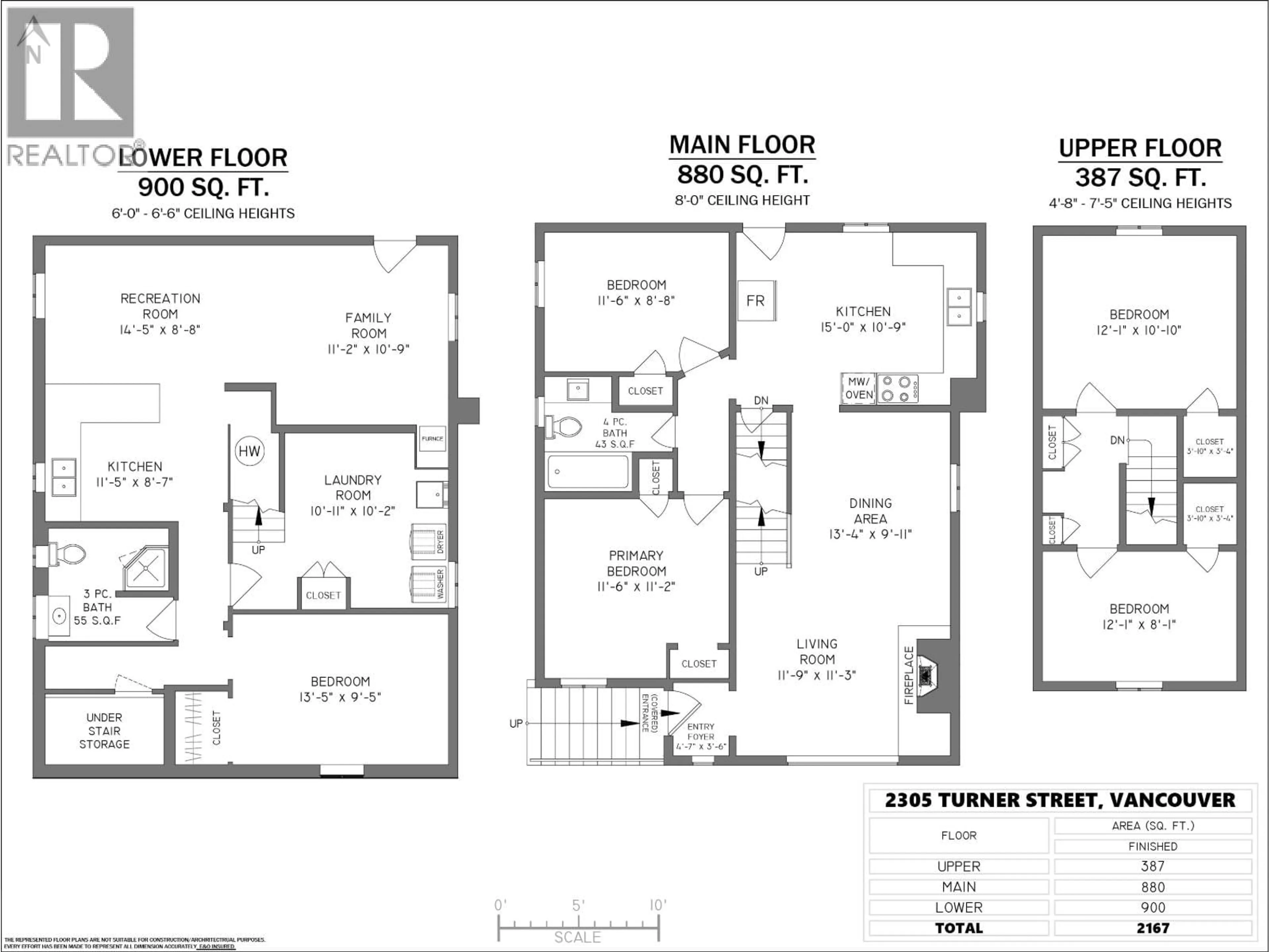 Floor plan for 2305 TURNER STREET, Vancouver British Columbia V5L2A6