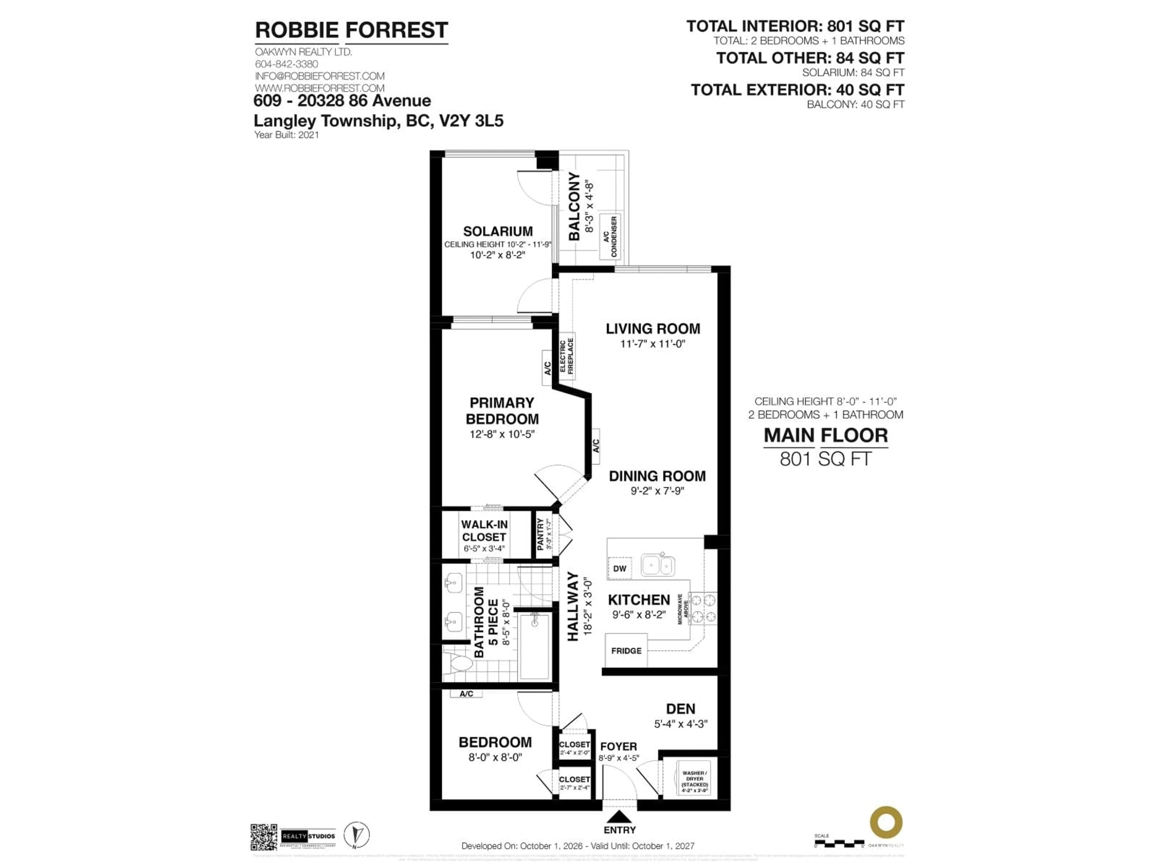Floor plan for 609 - 20328 86 AVENUE, Langley British Columbia V2Y2C2