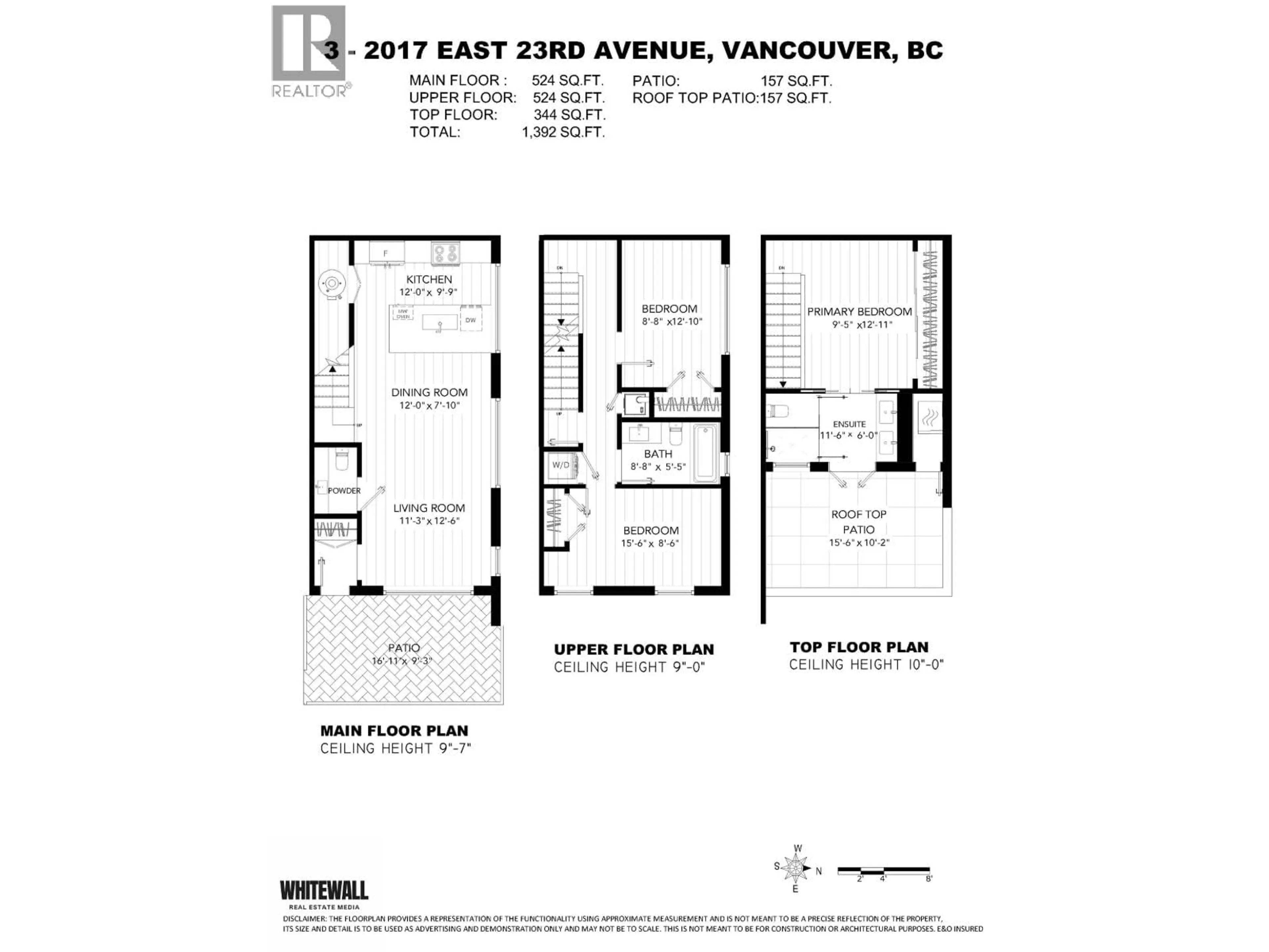 Floor plan for 3 - 2017 23RD AVENUE, Vancouver British Columbia V5N2T9