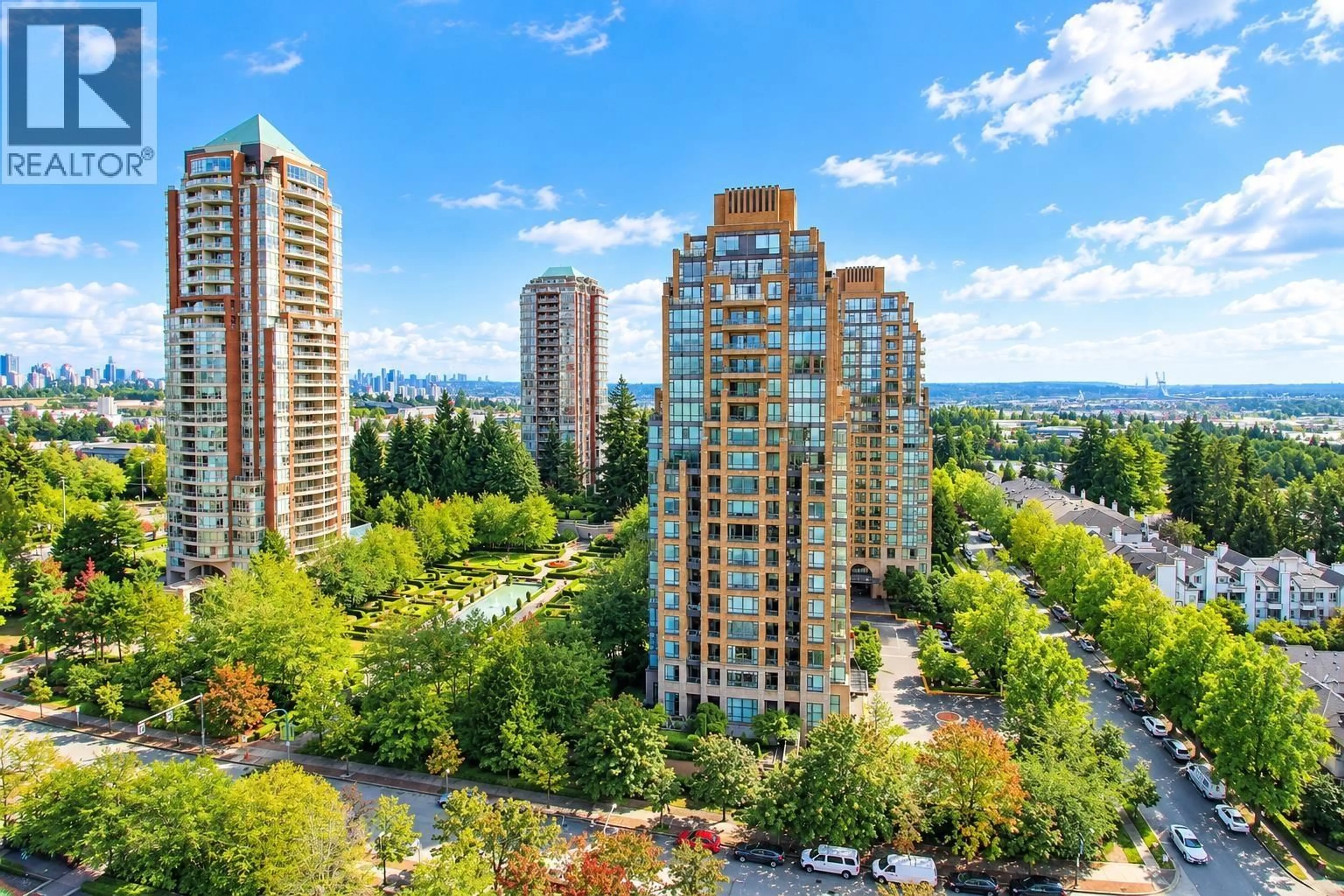 A pic from outside/outdoor area/front of a property/back of a property/a pic from drone, city buildings view from balcony for 1701 - 6823 STATION HILL DRIVE, Burnaby British Columbia V3N0A9