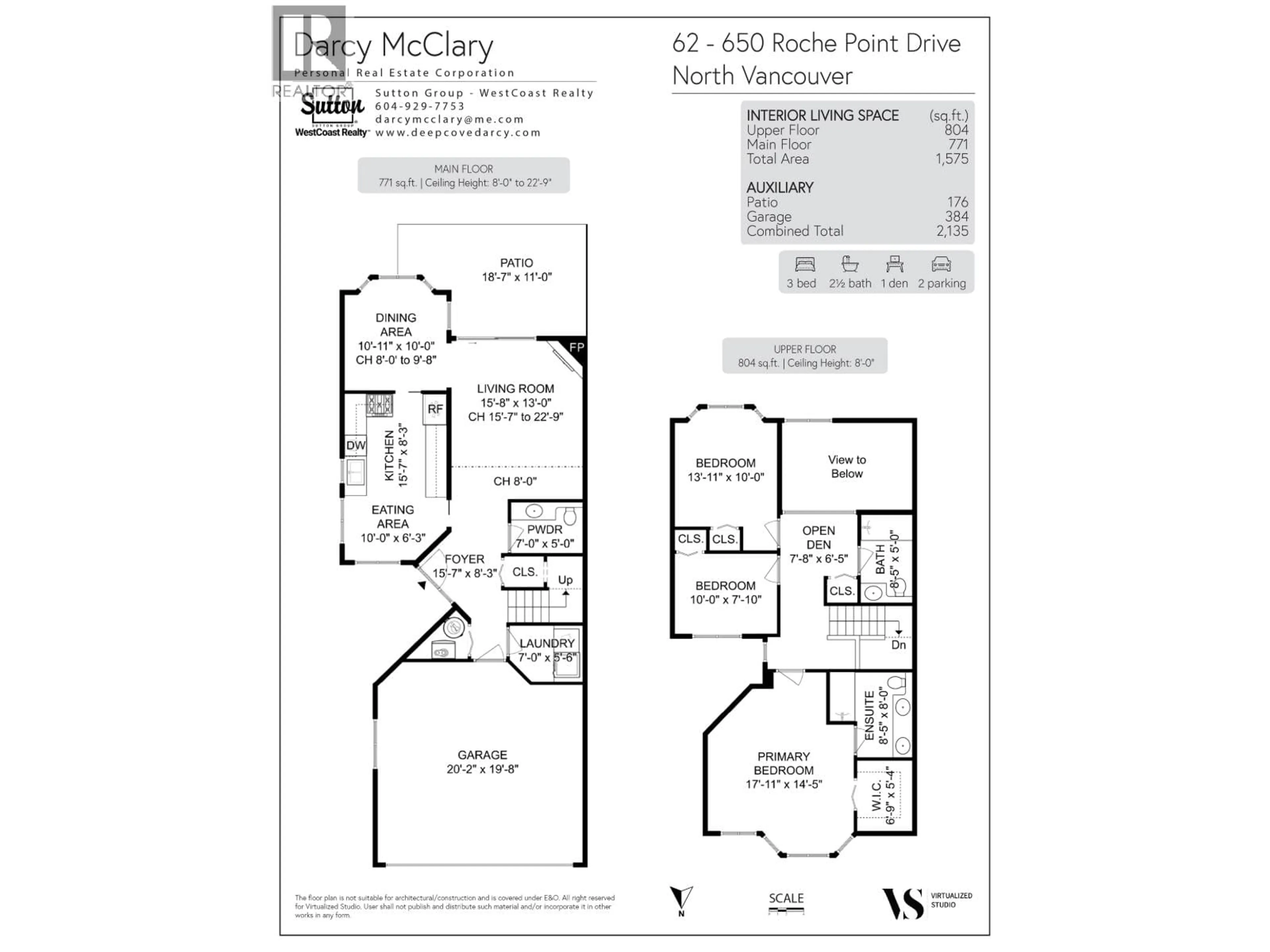 Floor plan for 62 - 650 ROCHE POINT DRIVE, North Vancouver British Columbia V7H2Z5