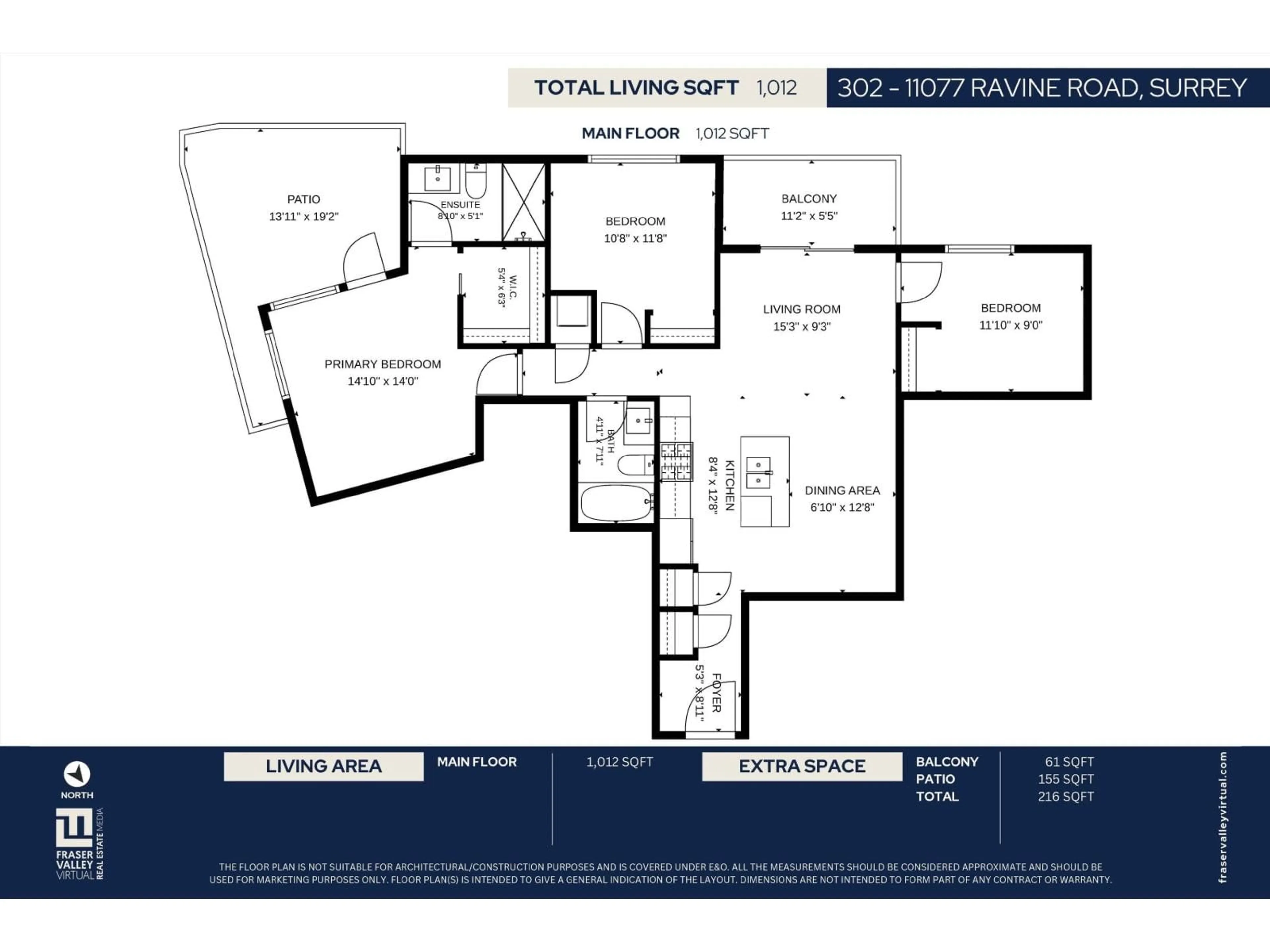 Floor plan for 302 - 11077 RAVINE ROAD, Surrey British Columbia V3T0R7