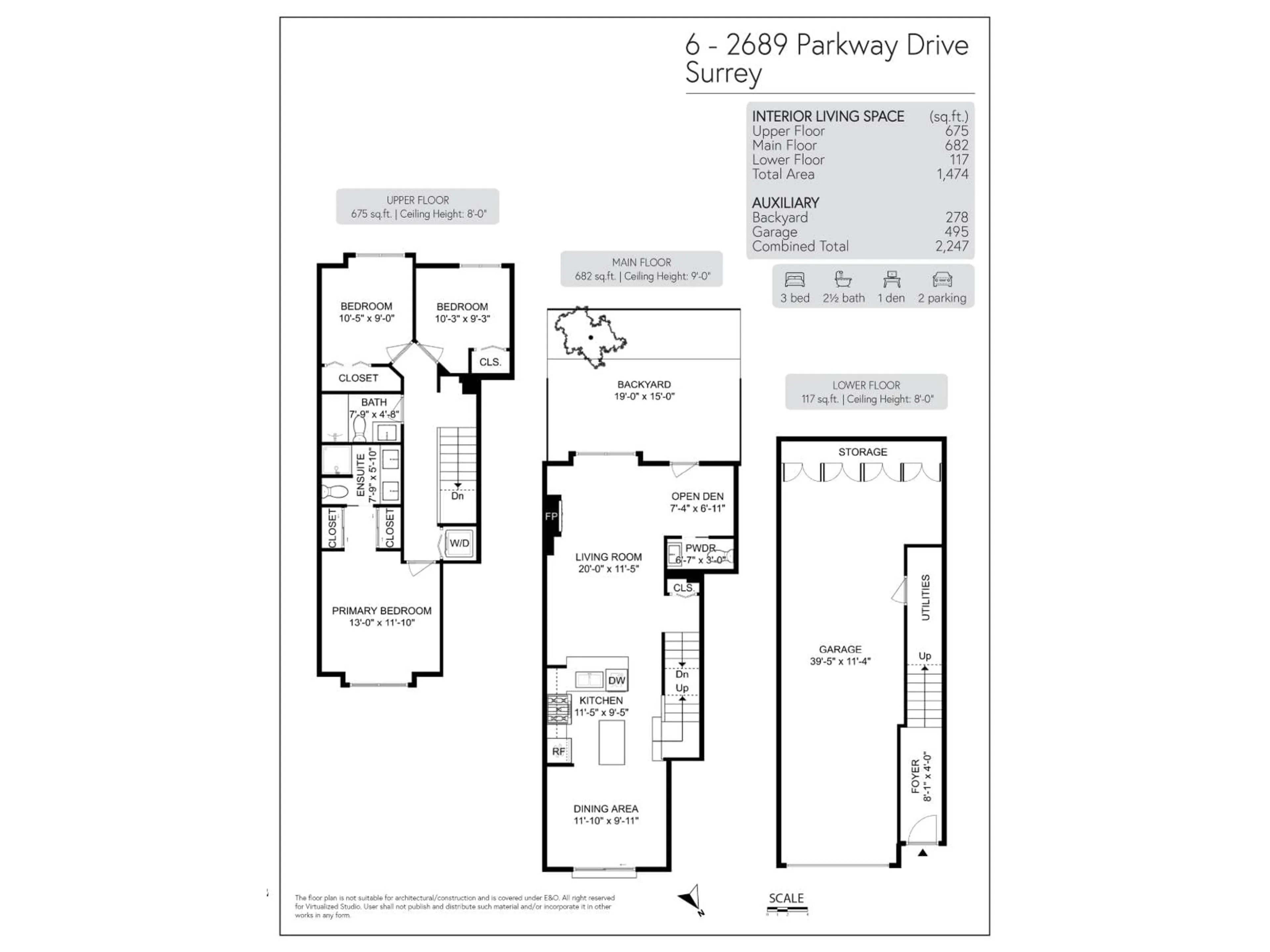 Floor plan for 6 - 2689 PARKWAY DRIVE, Surrey British Columbia V4P0C3