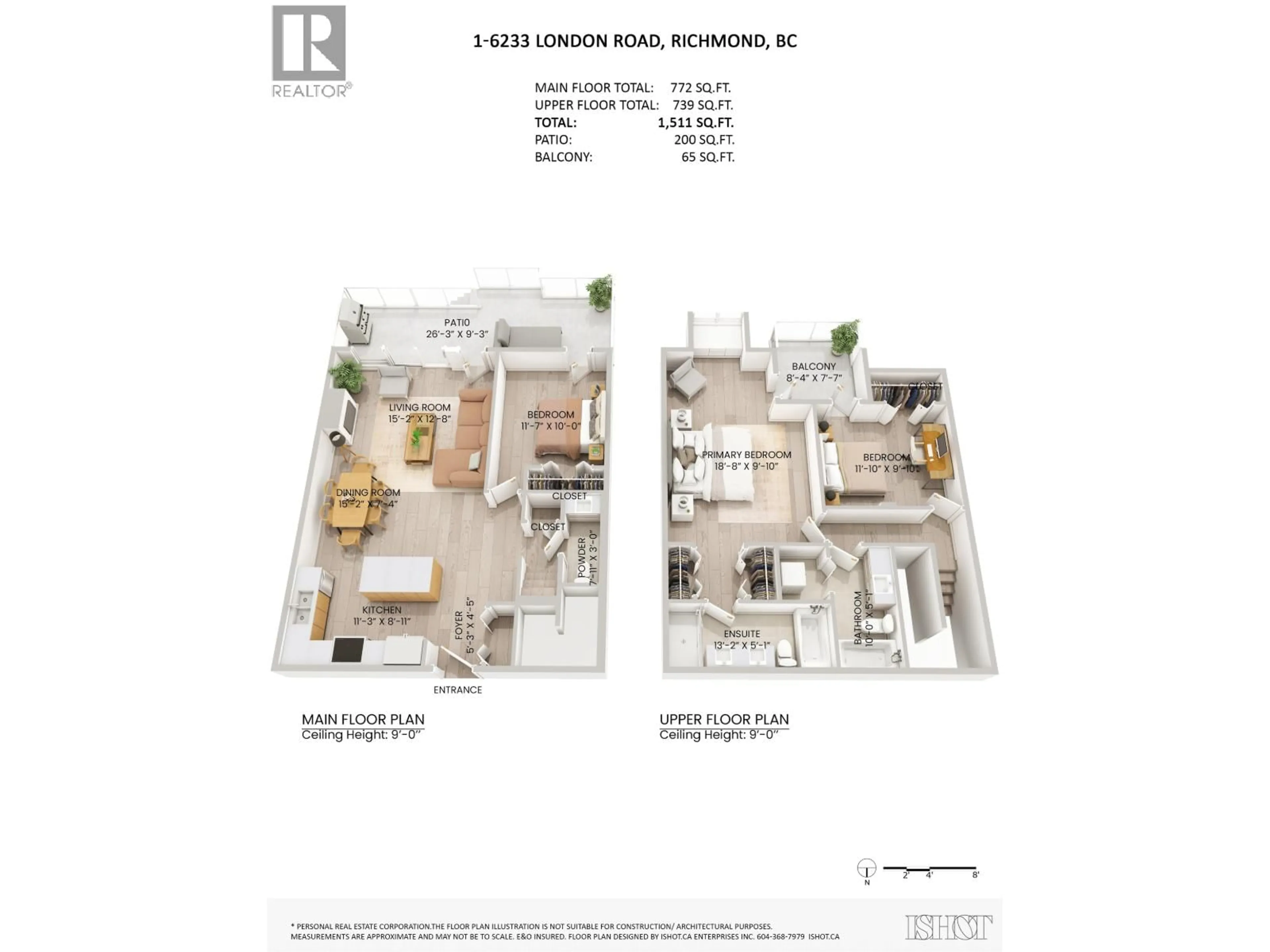 Floor plan for 1 - 6233 LONDON ROAD, Richmond British Columbia V7E3S3