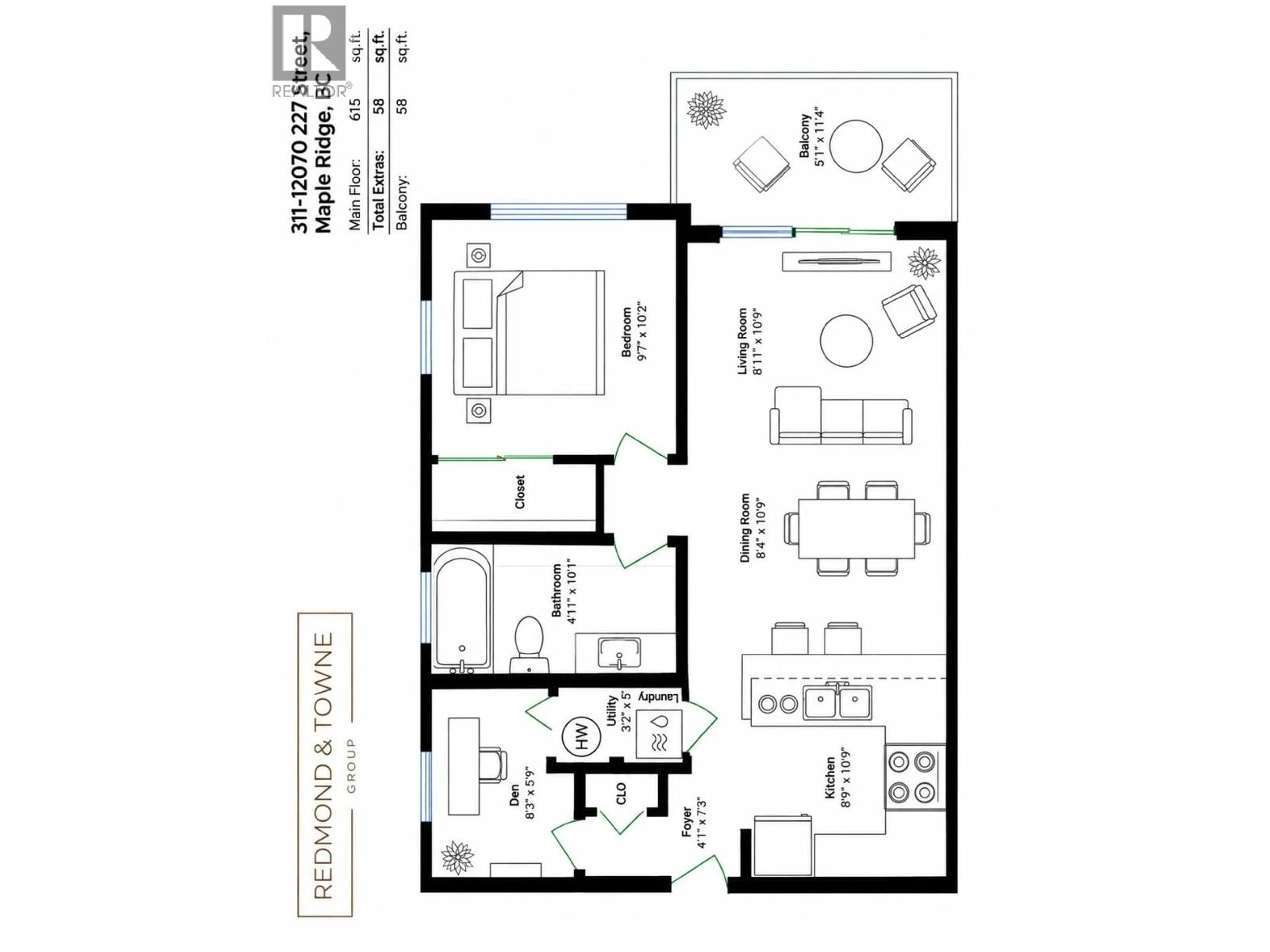 Floor plan for 311 - 12070 227 STREET, Maple Ridge British Columbia V2X9H2