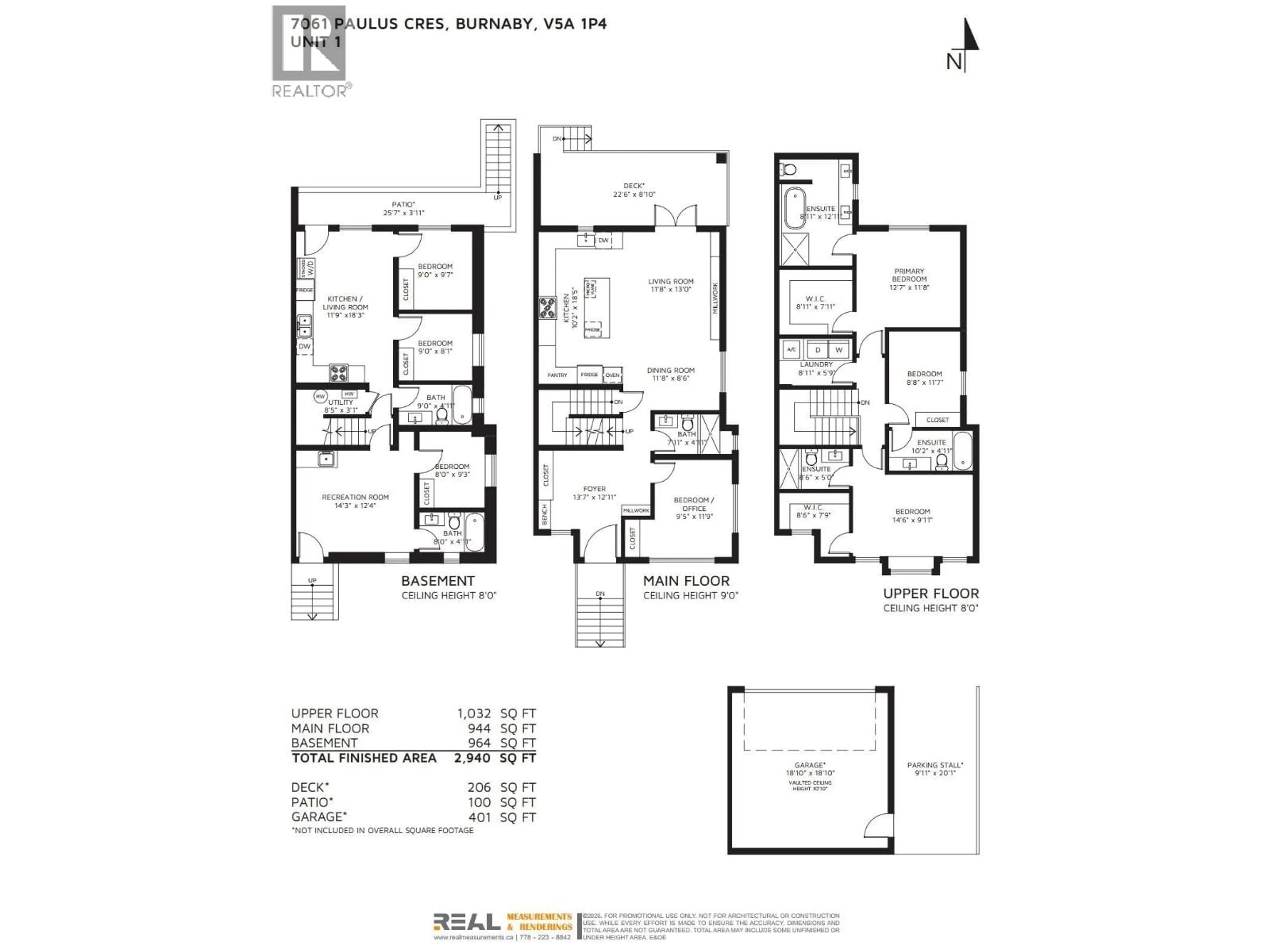 Floor plan for 1 - 7061 PAULUS CRESCENT, Burnaby British Columbia V5A1P4