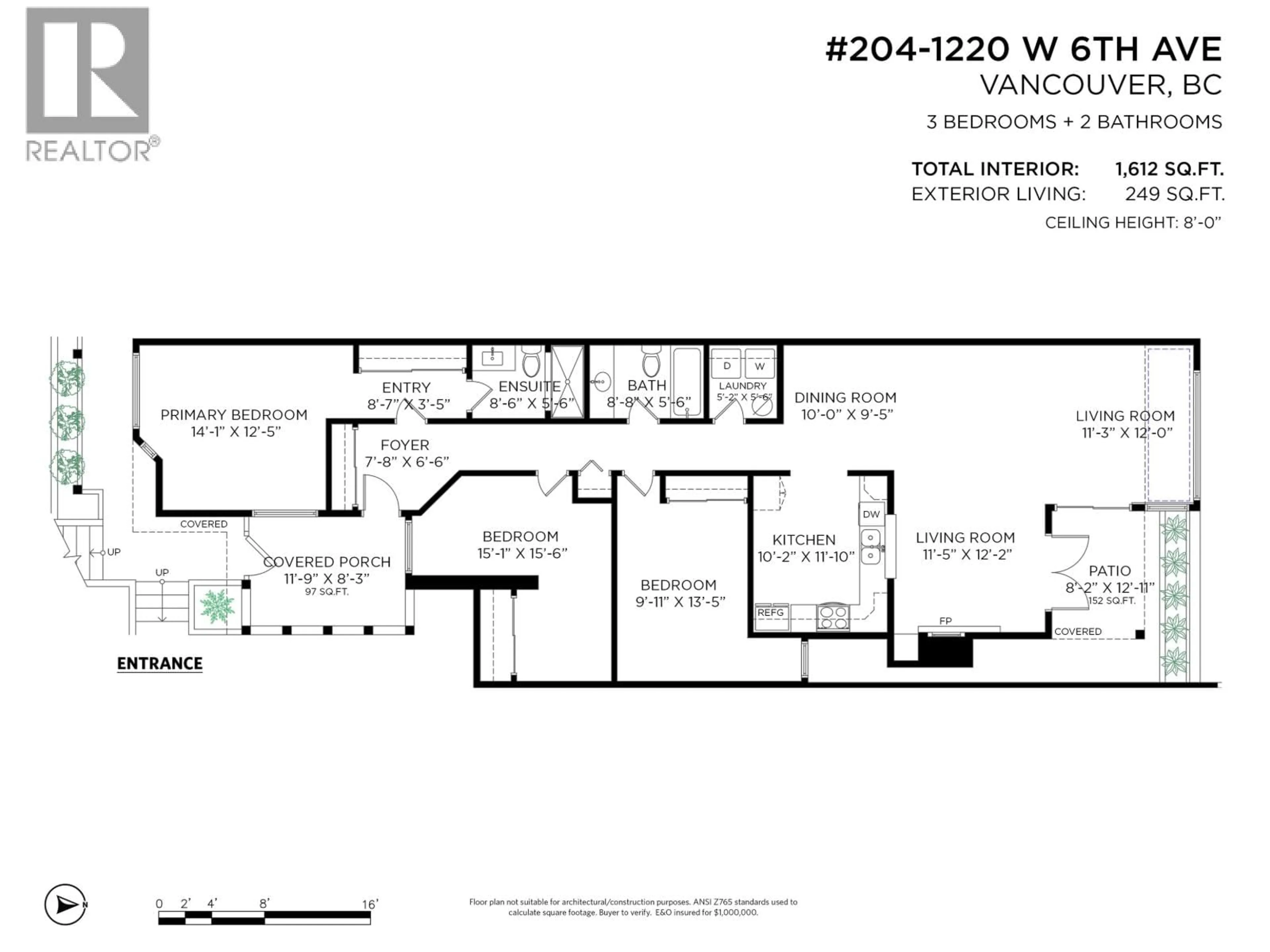 Floor plan for 204 - 1220 6TH AVENUE, Vancouver British Columbia V6H1A5