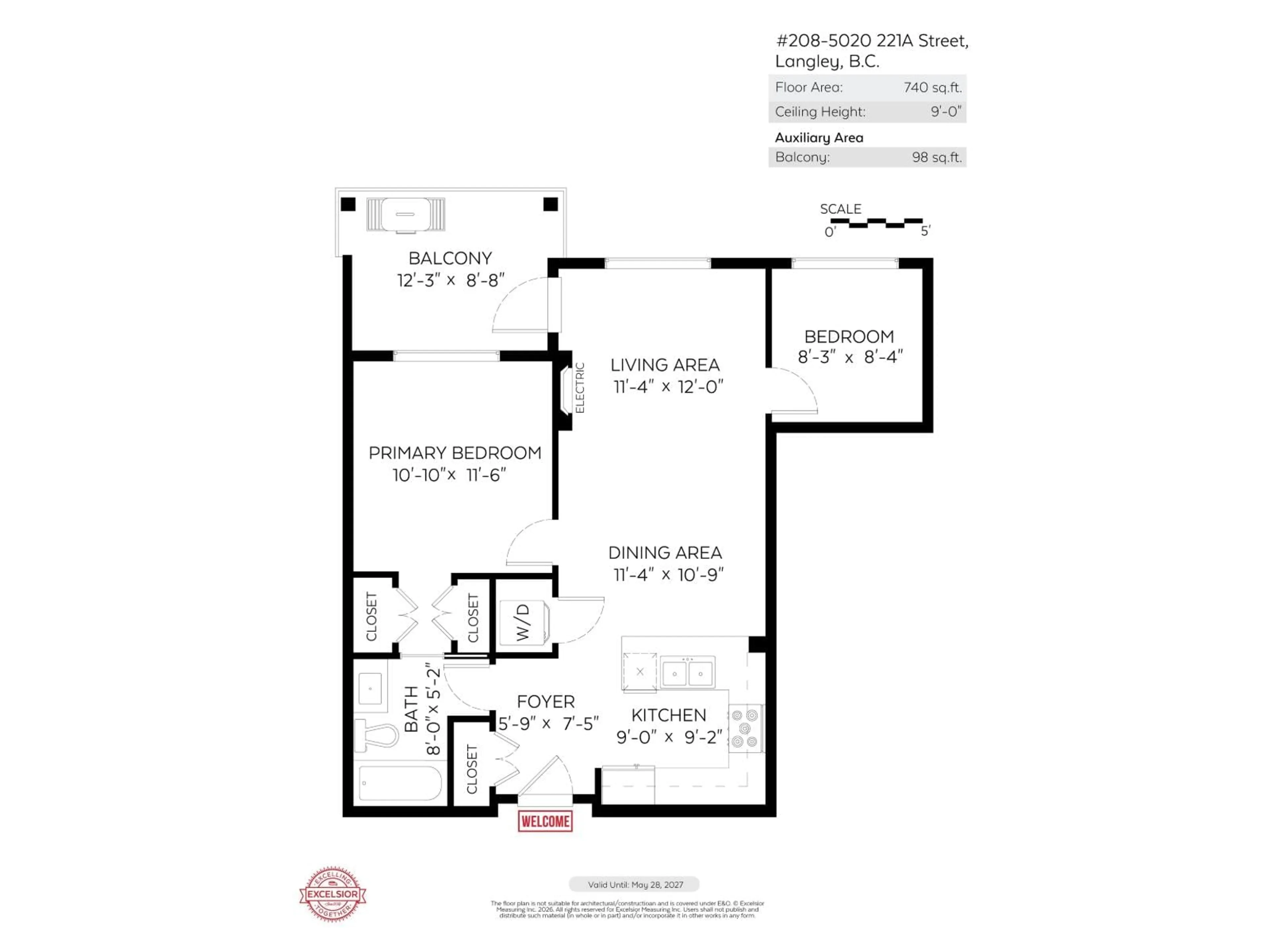 Floor plan for 208 - 5020 221A STREET, Langley British Columbia V2Y0V5