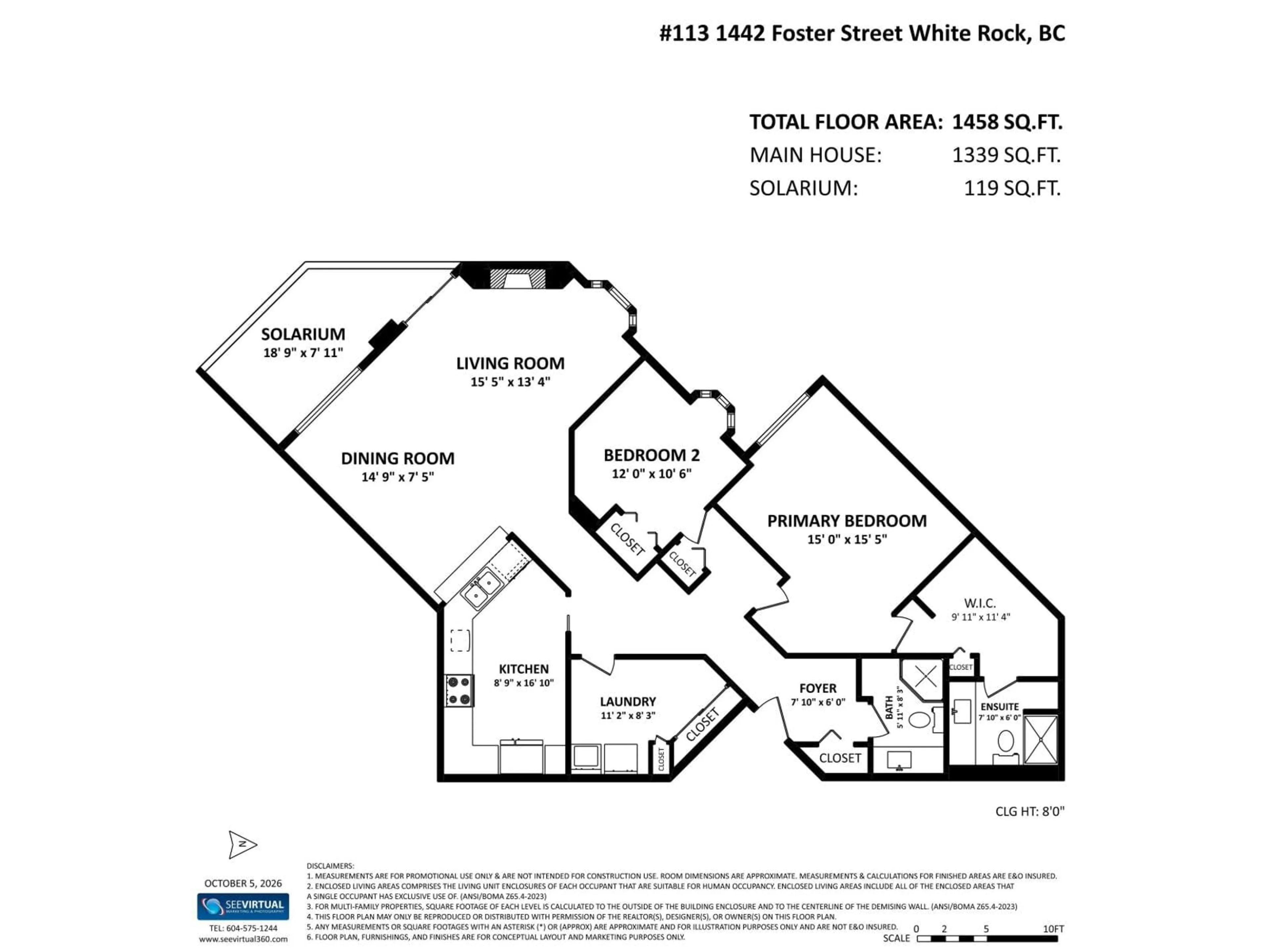Floor plan for 113 - 1442 FOSTER STREET, White Rock British Columbia V4B3X7