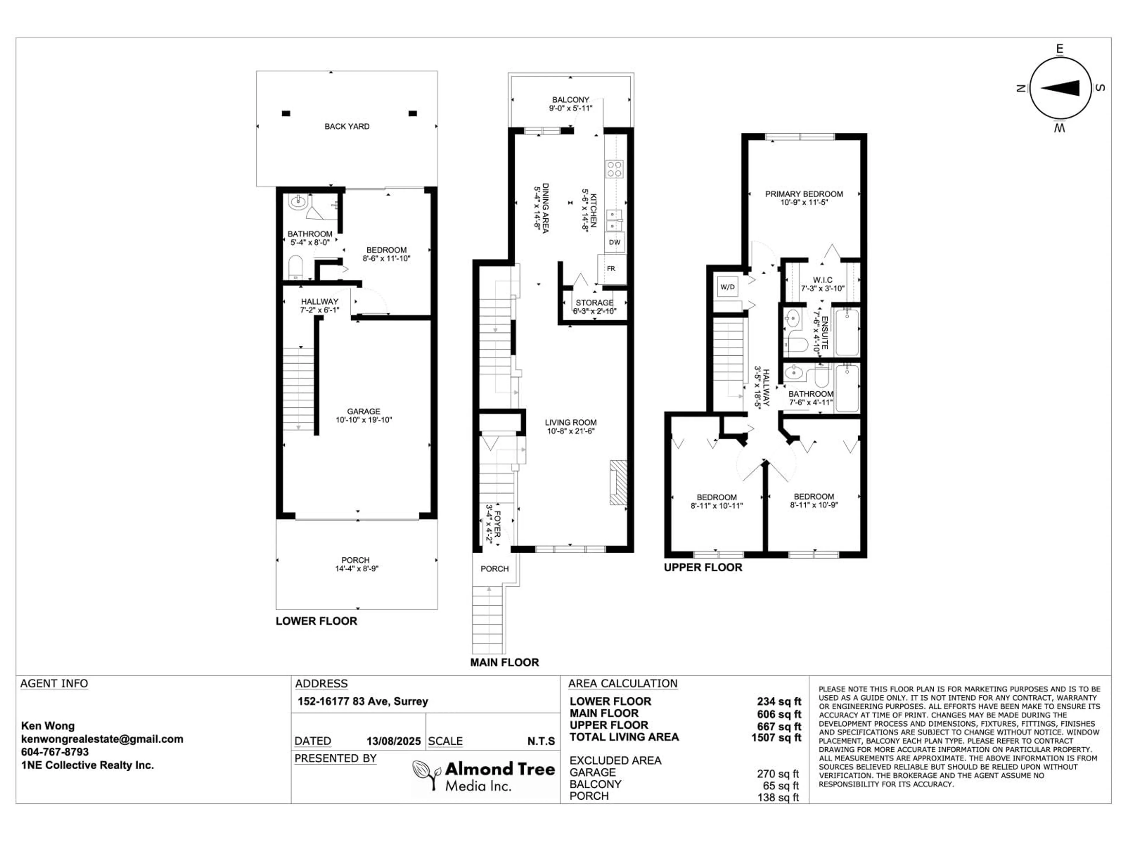 Floor plan for 152 - 16177 83 AVENUE, Surrey British Columbia V4N5T3