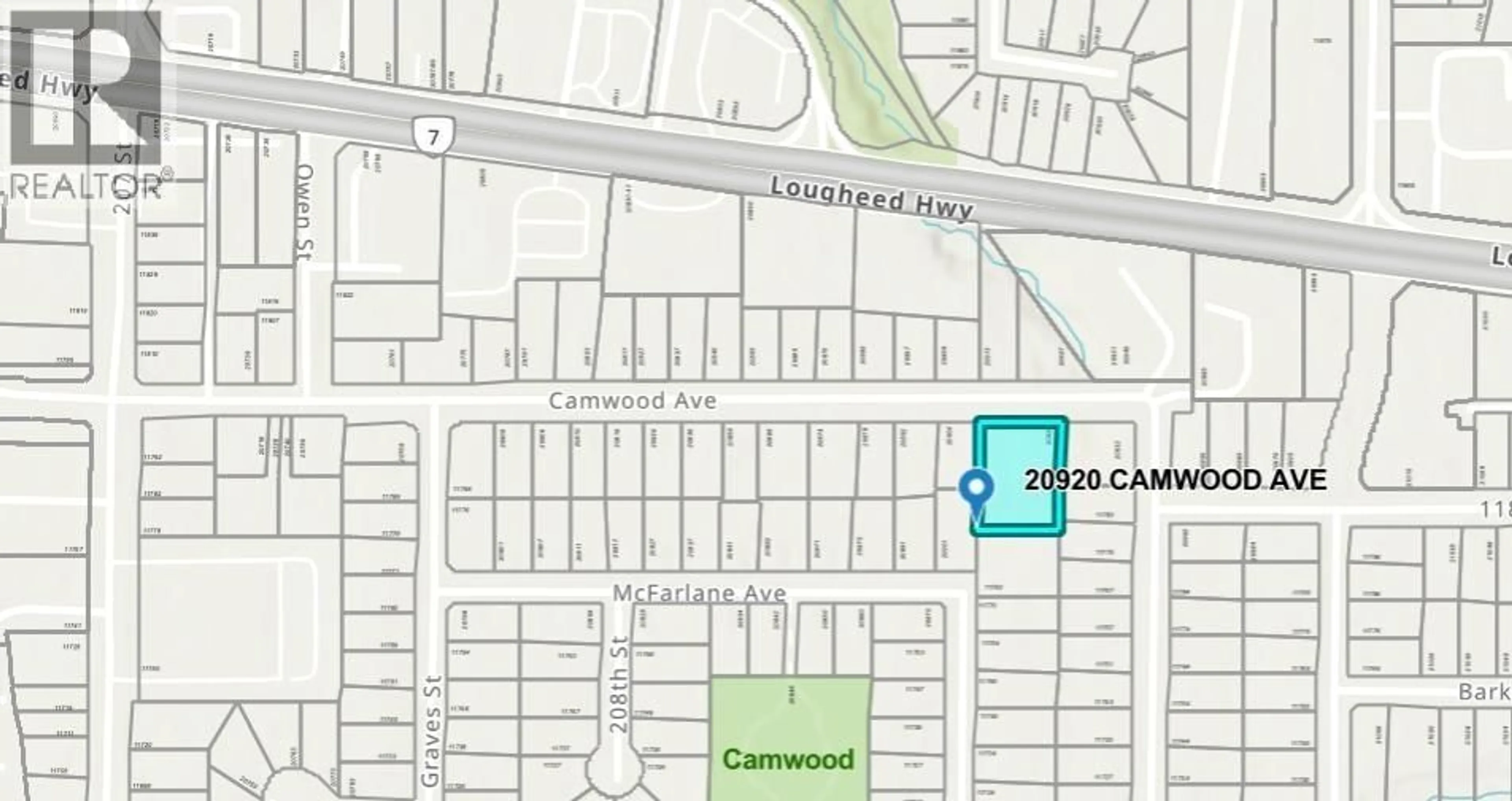 Picture of a map for 20920 CAMWOOD AVENUE, Maple Ridge British Columbia V2X2P1