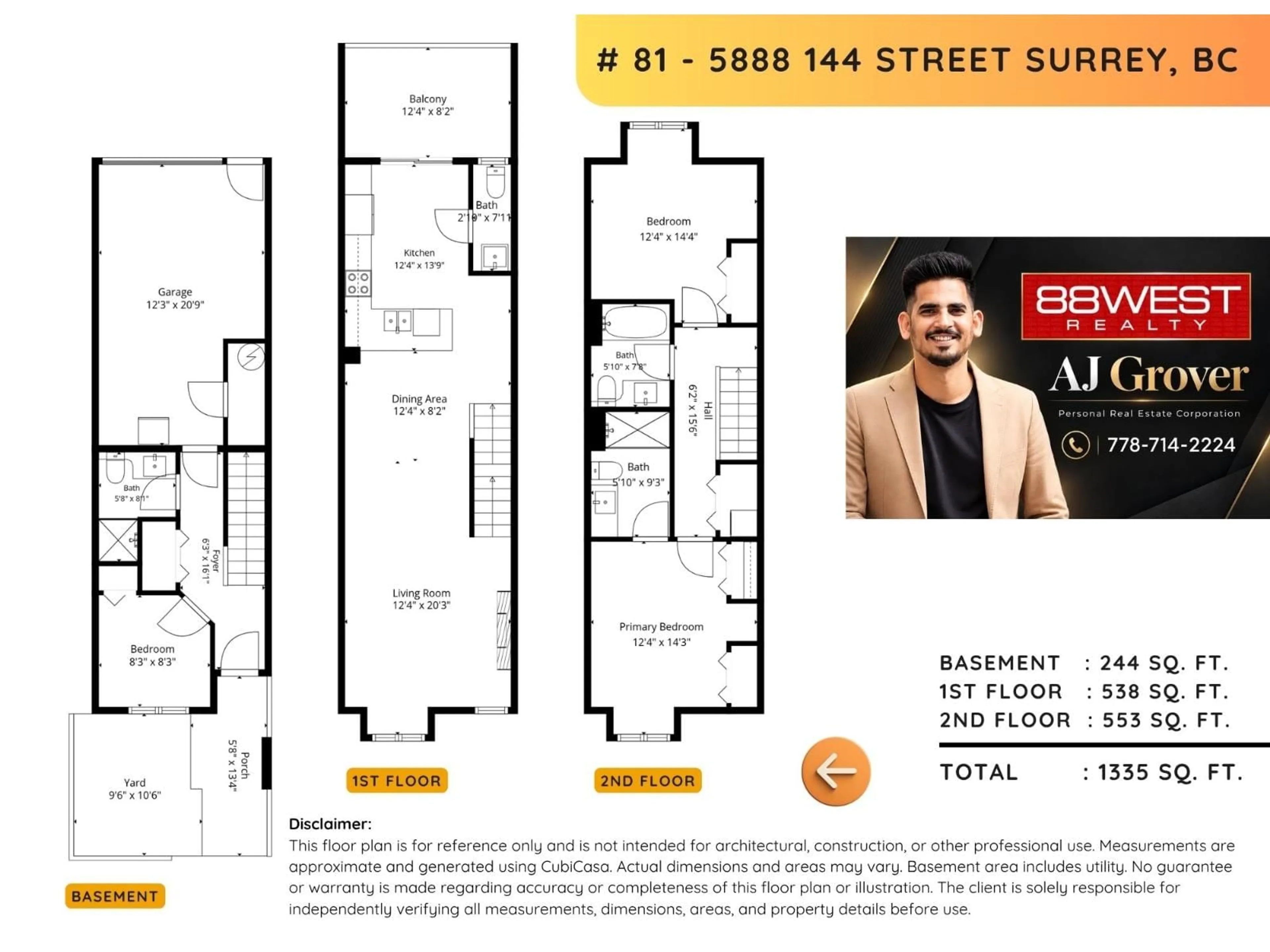 Floor plan for 81 - 5888 144 STREET, Surrey British Columbia V3X0G8