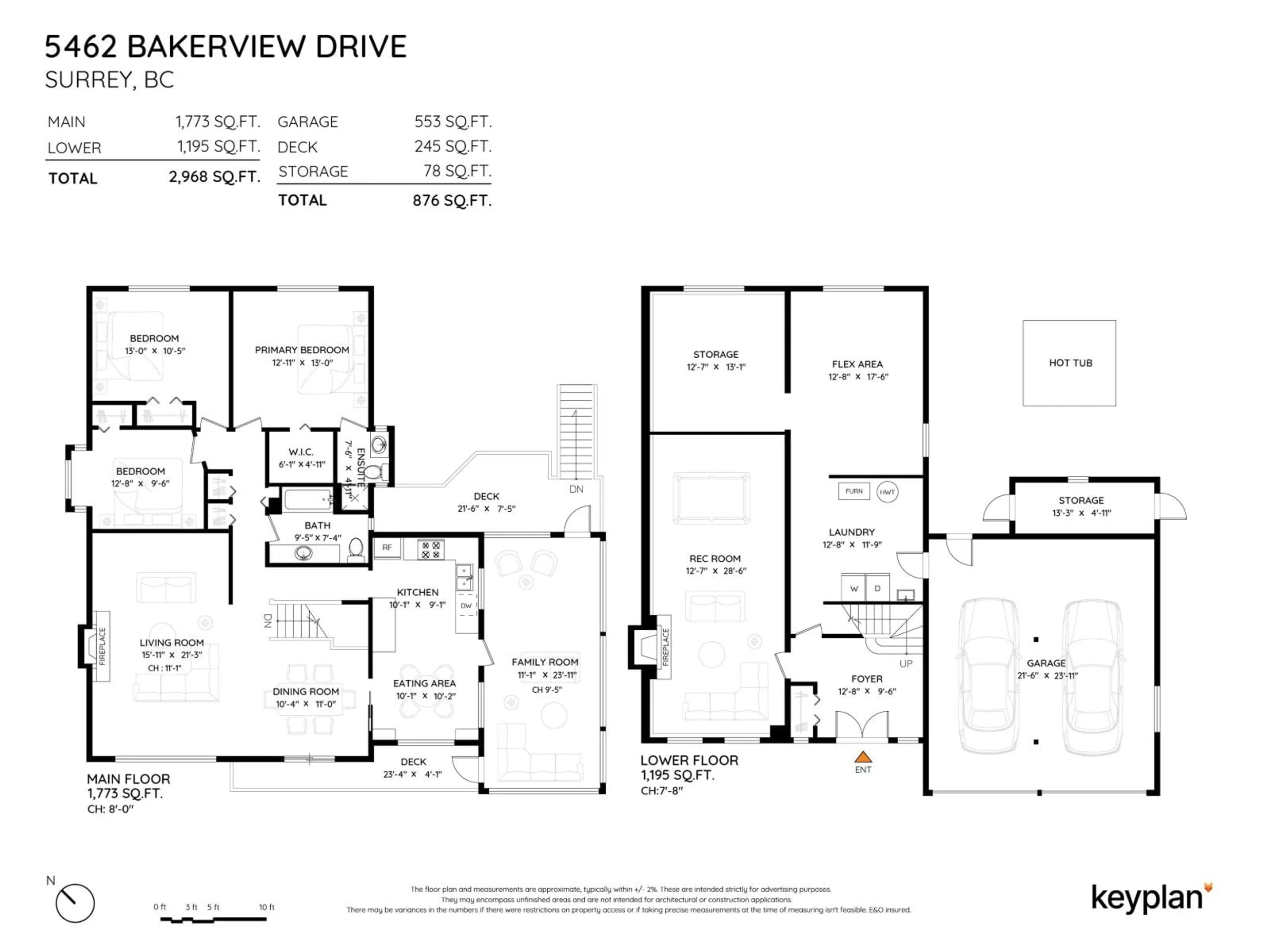 Floor plan for 5462 BAKERVIEW DRIVE, Surrey British Columbia V3S1A5