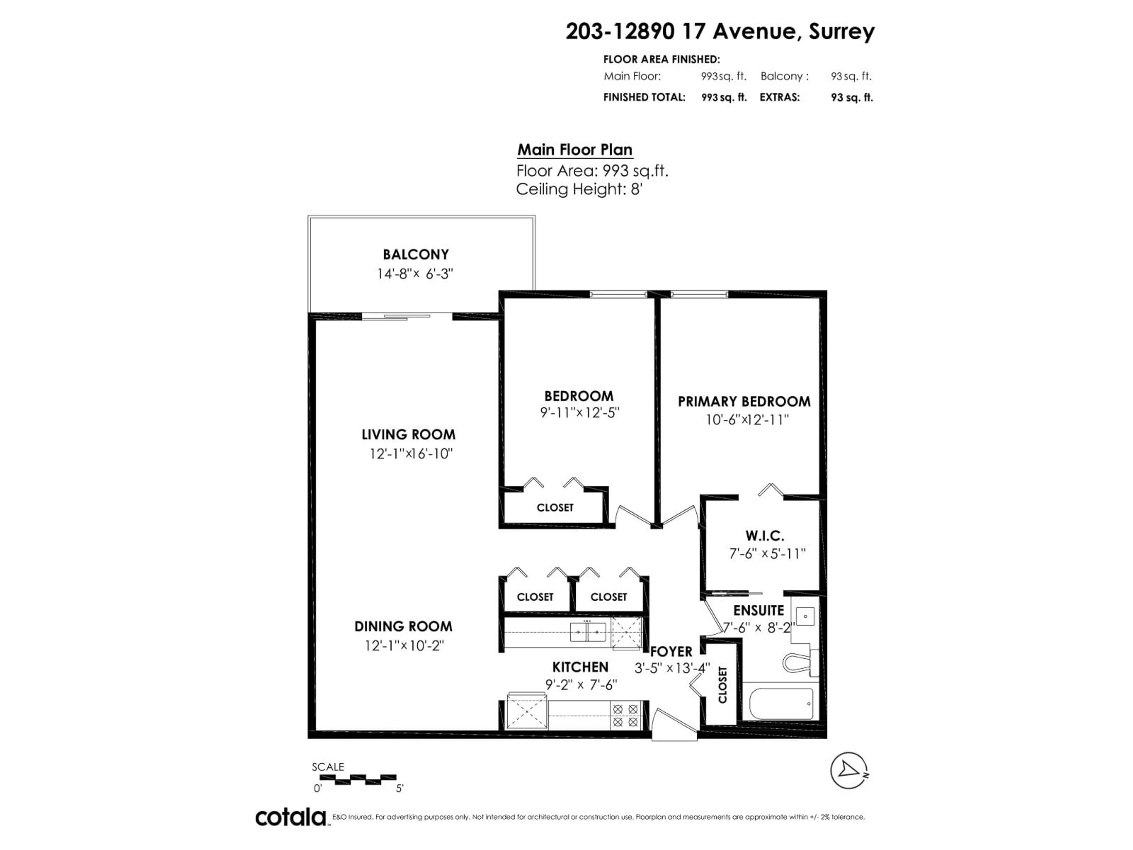 Floor plan for 203 - 12890 17 AVENUE, Surrey British Columbia V4A1T5