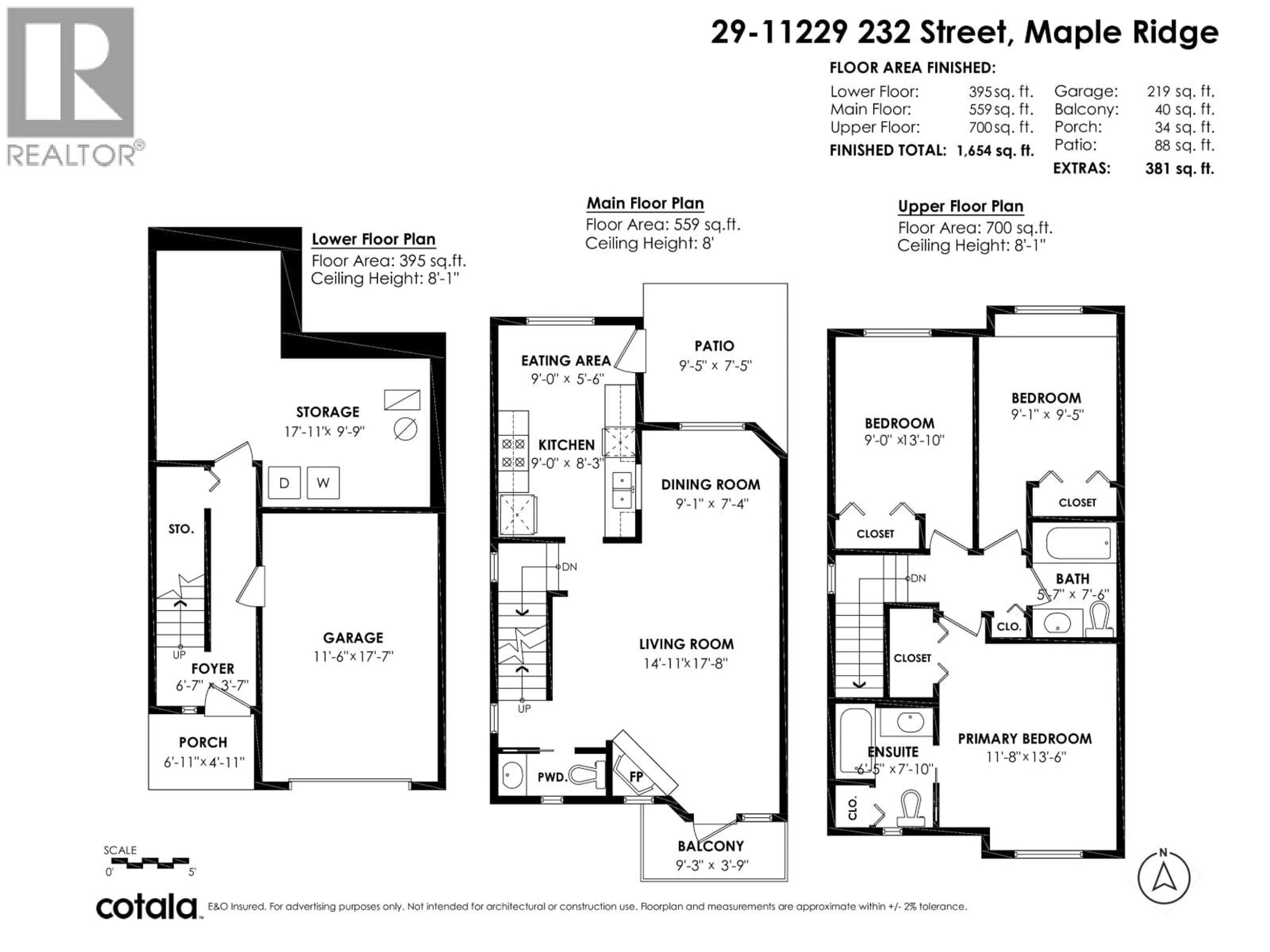 Floor plan for 29 - 11229 232 STREET, Maple Ridge British Columbia V2X2N4