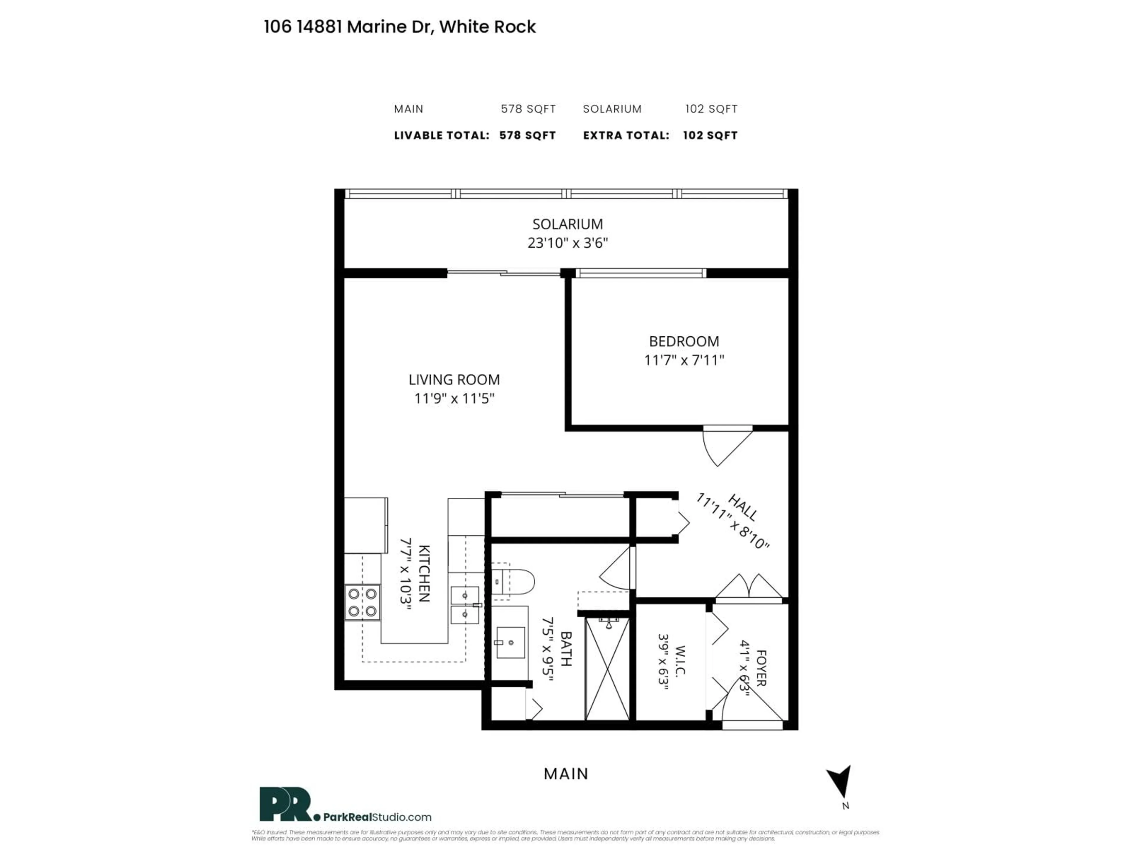 Floor plan for 106 - 14881 MARINE DRIVE, White Rock British Columbia V4B1C2