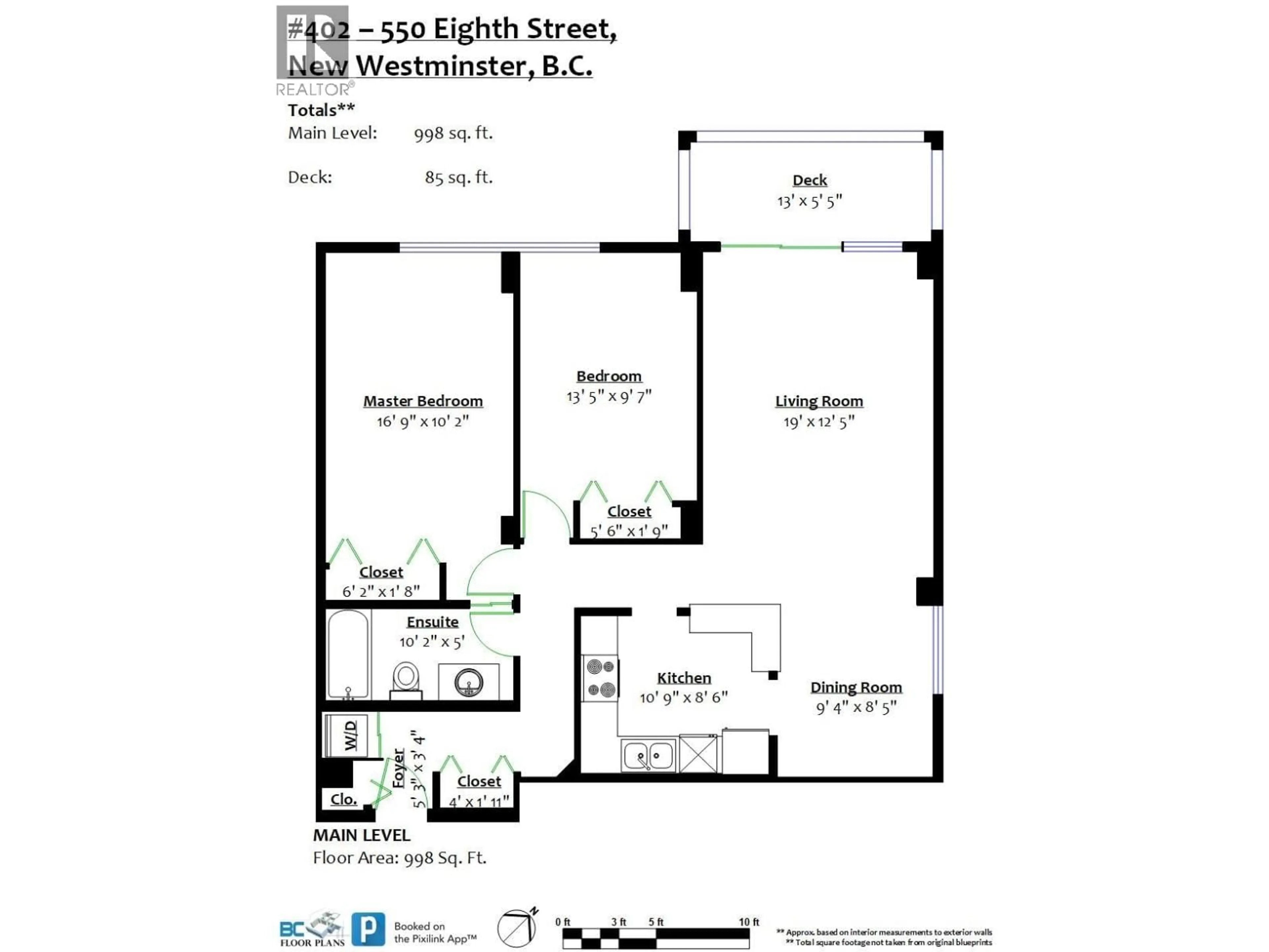 Floor plan for 402 - 550 EIGHTH STREET, New Westminster British Columbia V3M3R9