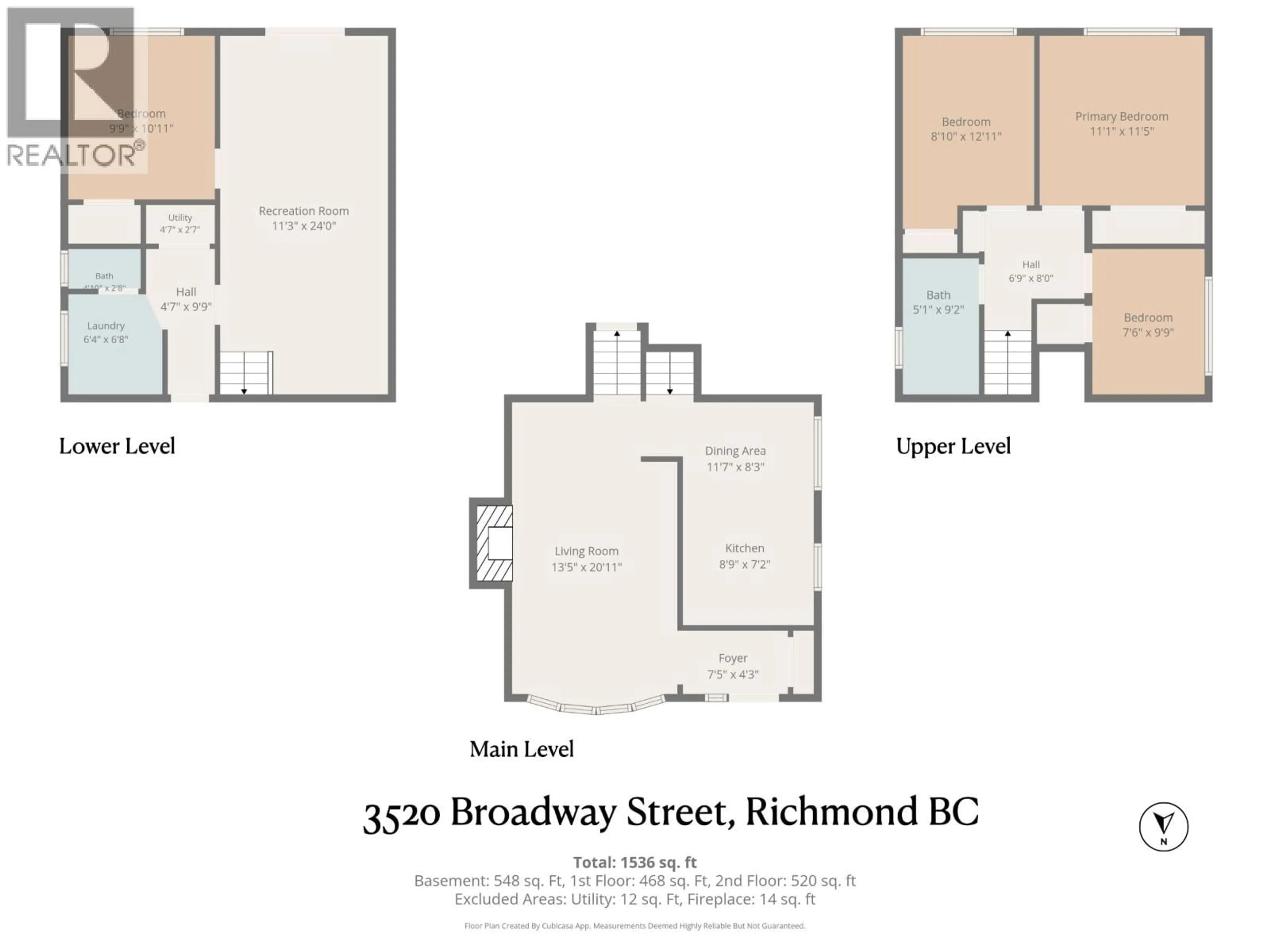 Floor plan for 3520 BROADWAY STREET, Richmond British Columbia V7E2X7