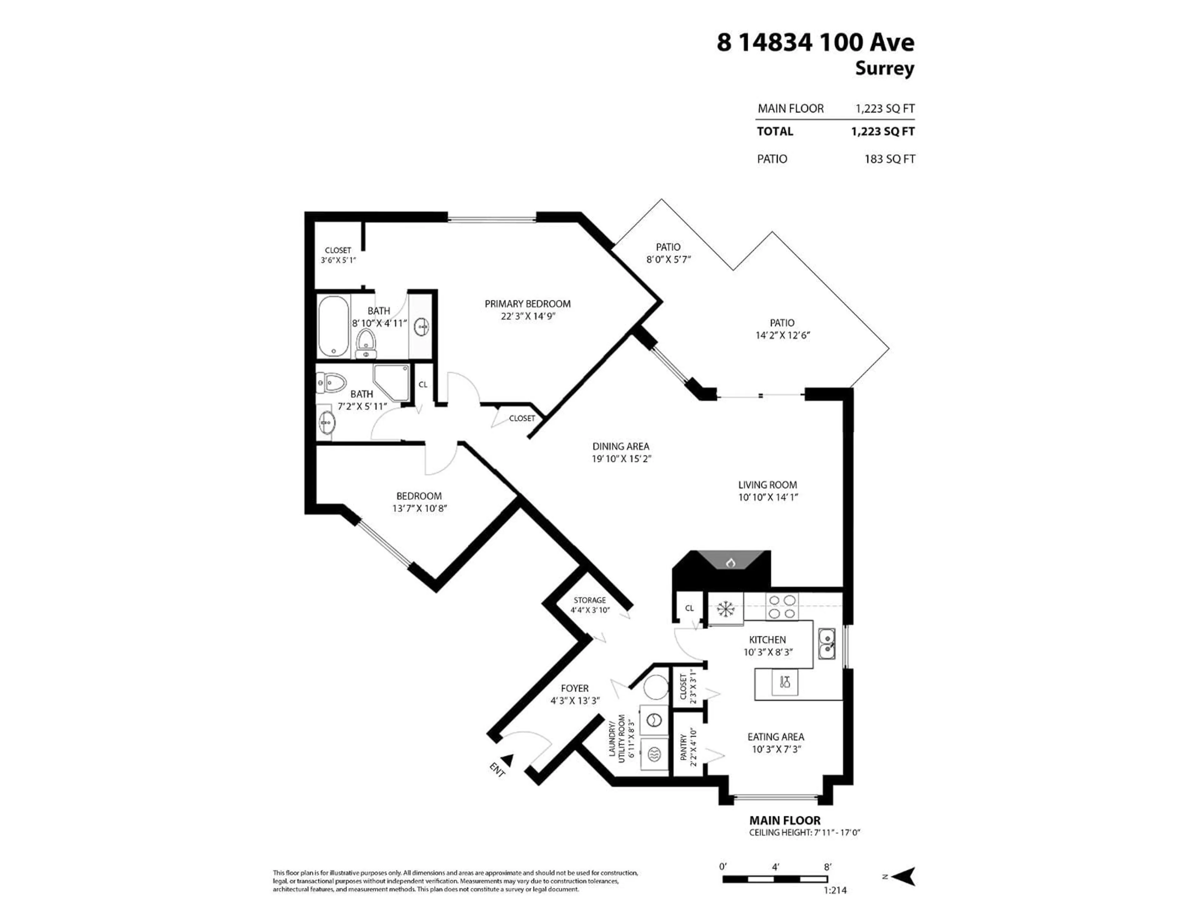 Floor plan for 8 - 14834 100 AVENUE, Surrey British Columbia V3R9A5