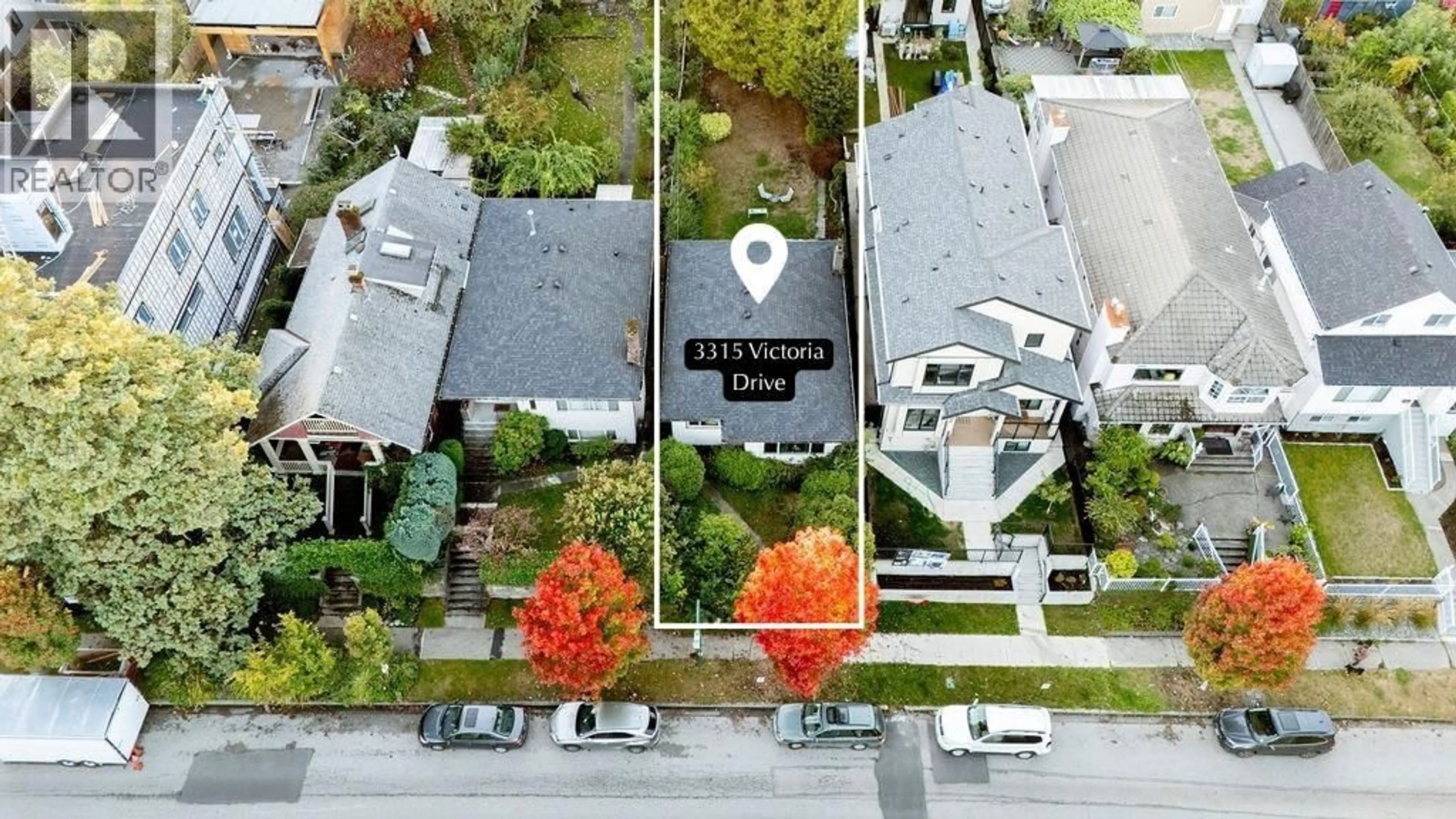 A pic from outside/outdoor area/front of a property/back of a property/a pic from drone, street for 3315 VICTORIA DRIVE, Vancouver British Columbia V5N4M3