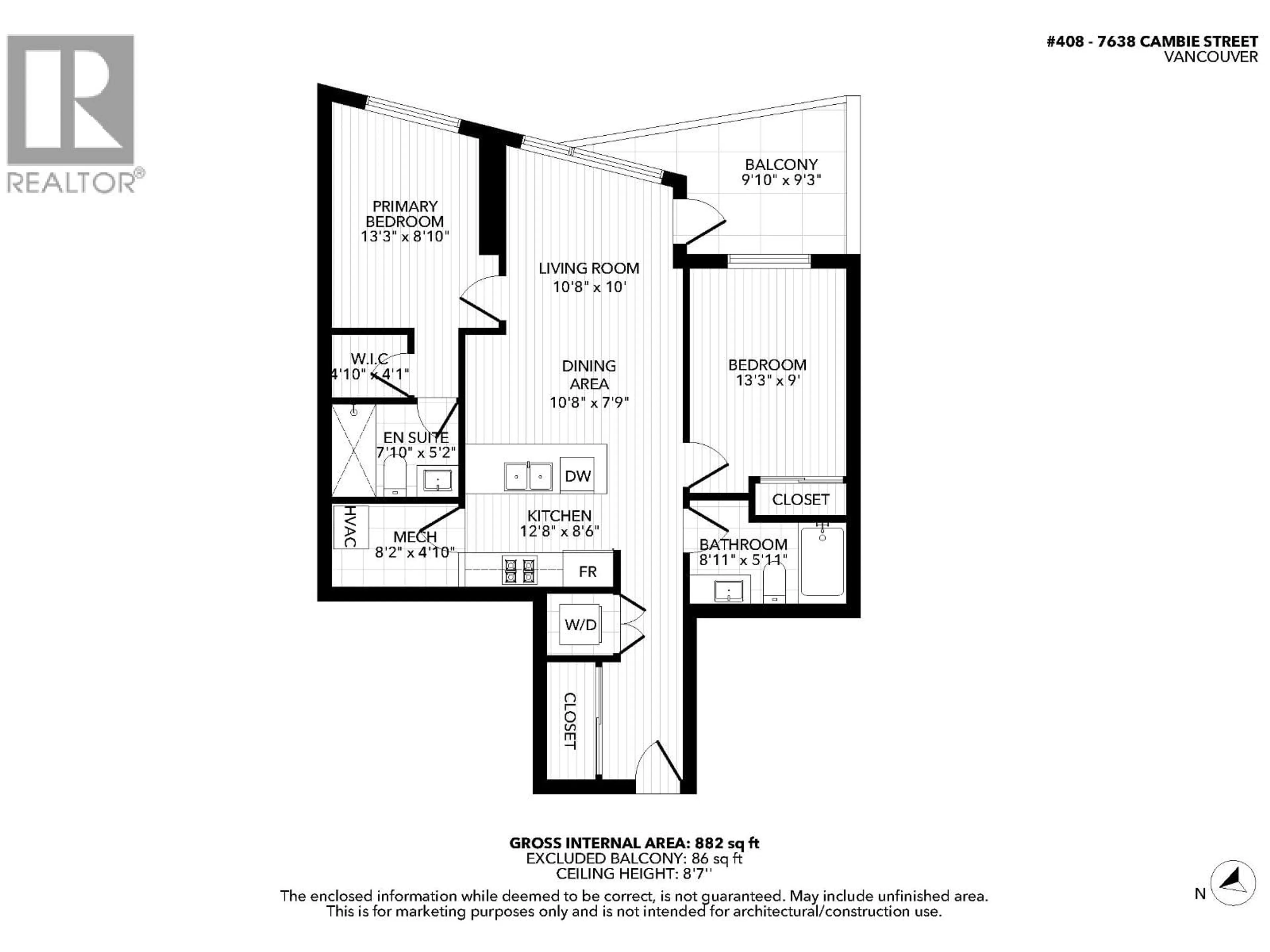 Floor plan for 408 - 7638 CAMBIE STREET, Vancouver British Columbia V6P3H7