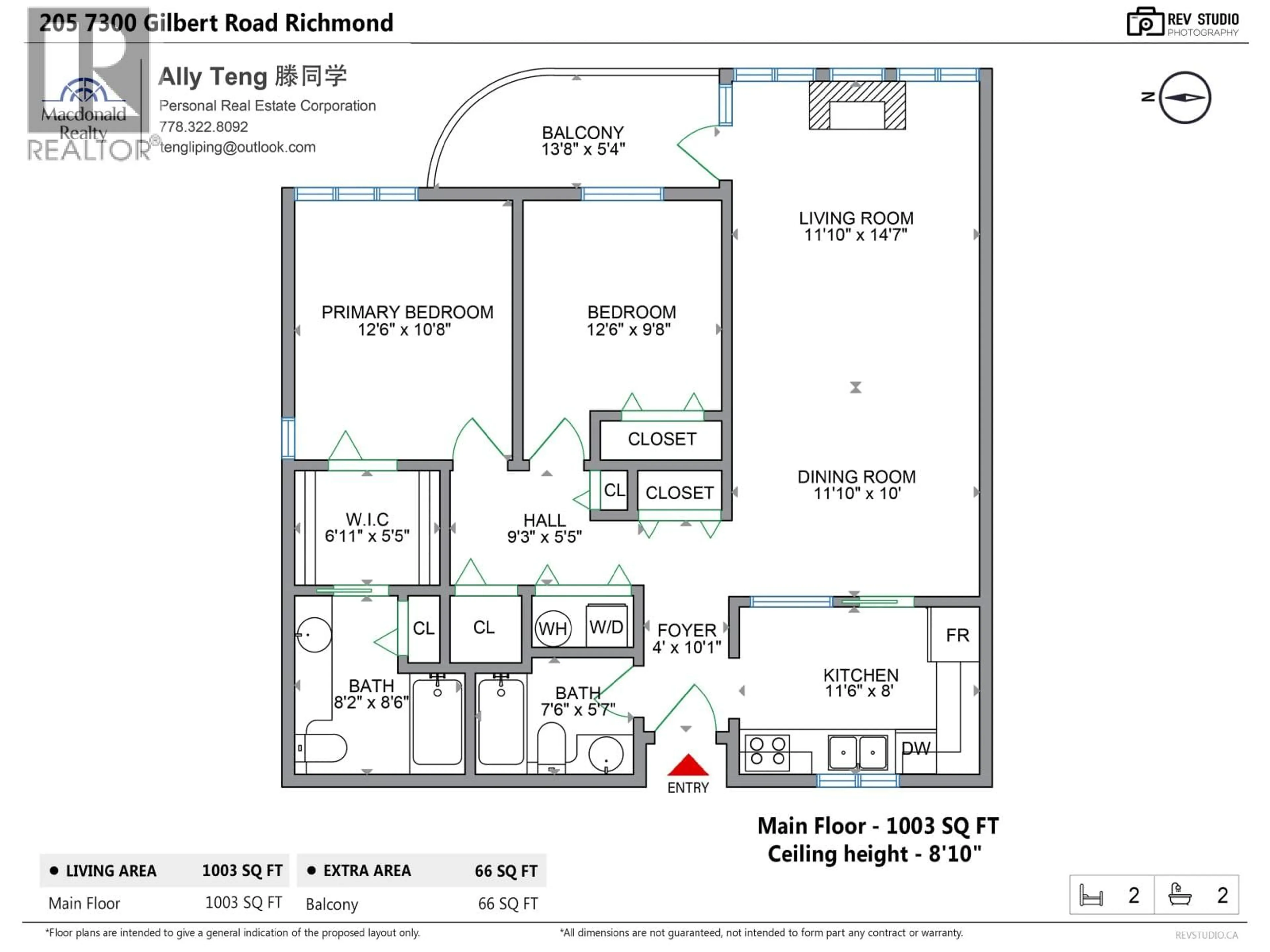 Floor plan for 205 - 7300 GILBERT ROAD, Richmond British Columbia V7C3W2