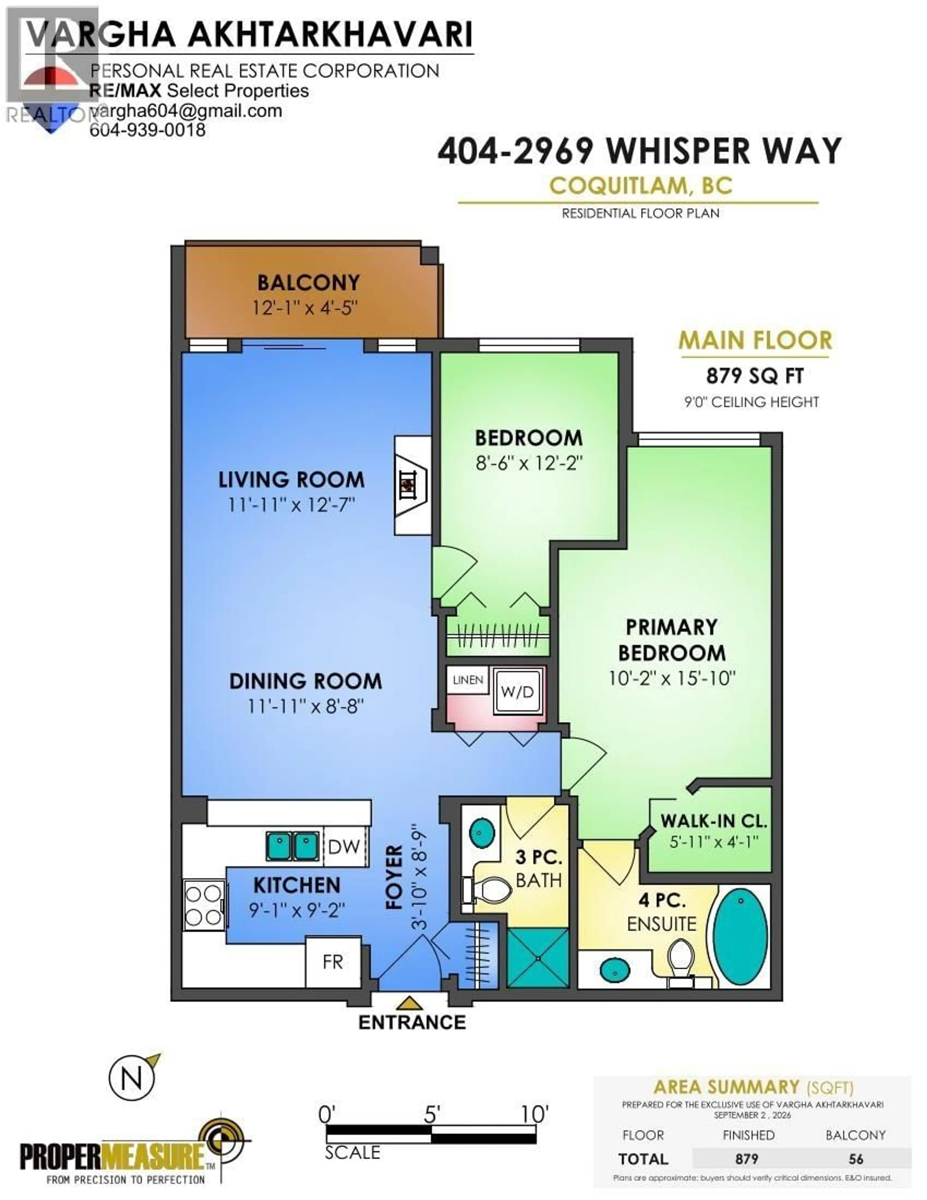 Floor plan for 404 - 2969 WHISPER WAY, Coquitlam British Columbia V3E3S8